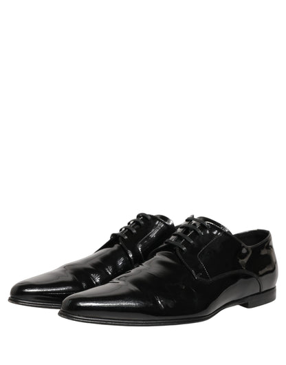 Dolce & Gabbana Black Leather Derby Dress Men Formal Shoes