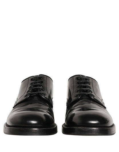 Dolce & Gabbana Black Leather Derby Dress Men Formal Shoes