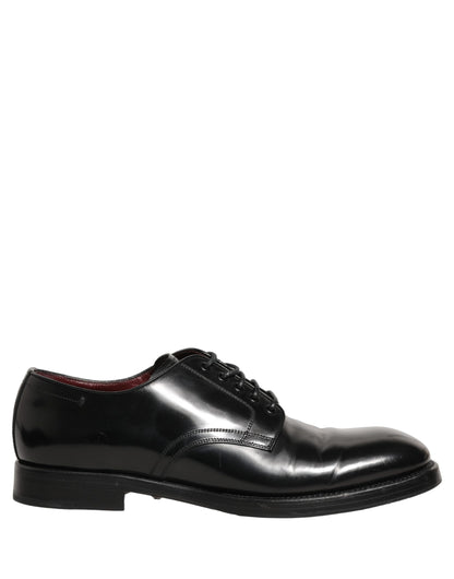 Dolce & Gabbana Black Leather Derby Dress Men Formal Shoes