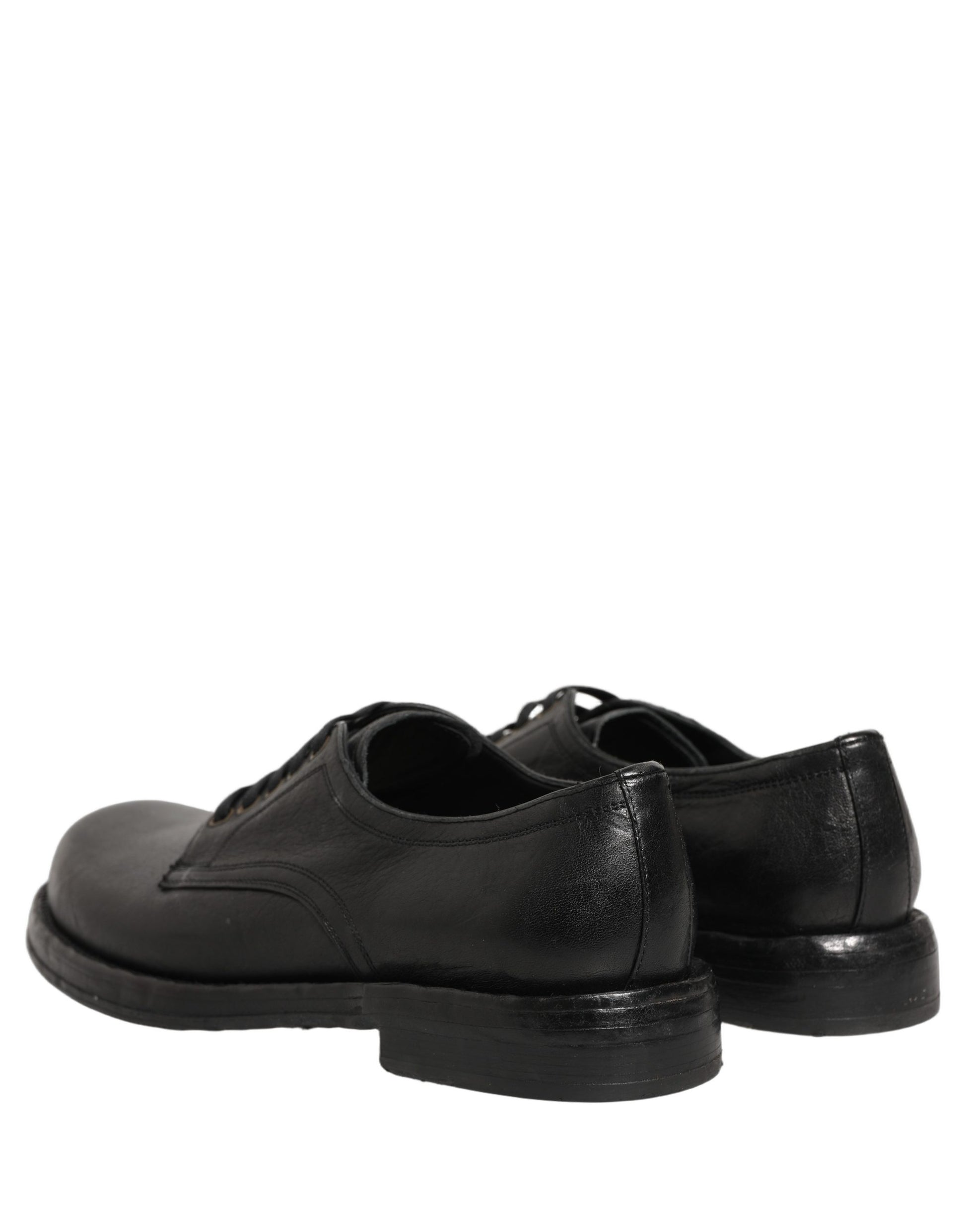 Dolce & Gabbana Black Leather Perugino Lace-Up Derby Shoes