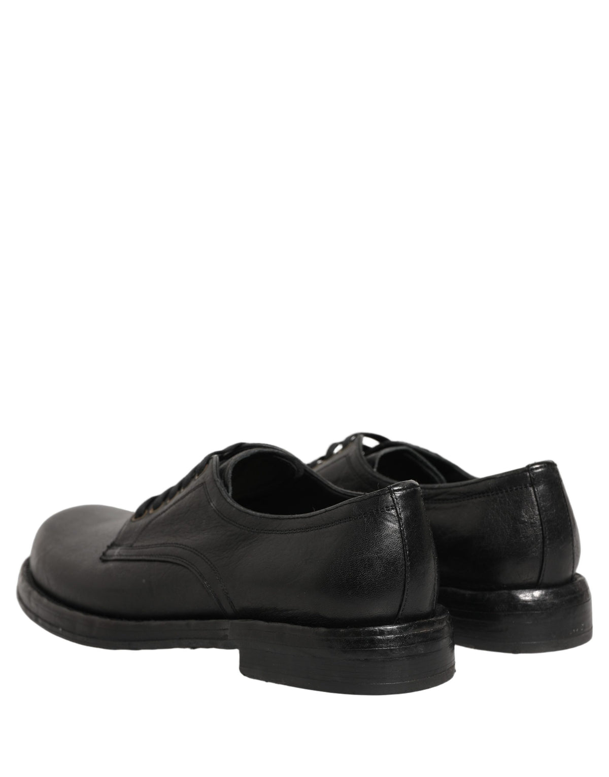 Dolce & Gabbana Black Leather Perugino Lace-Up Derby Shoes