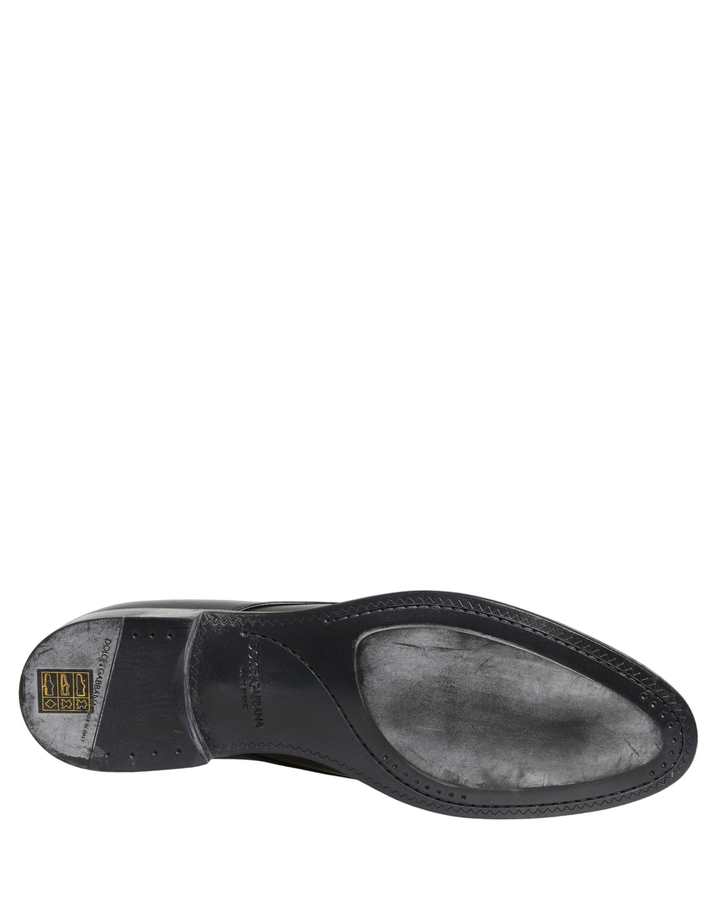 Dolce & Gabbana Black Leather Lace Up Derby Men Shoes