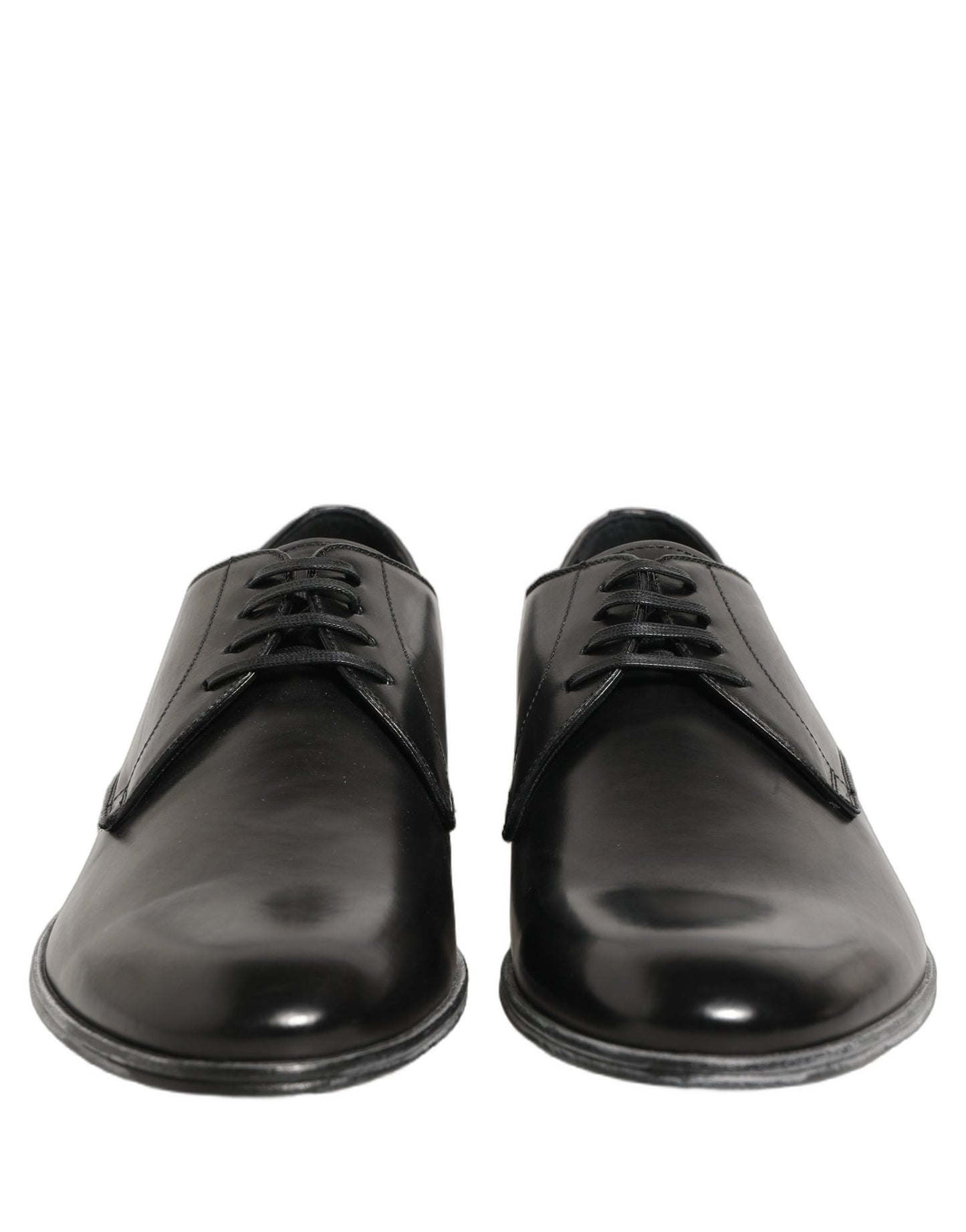 Dolce & Gabbana Black Leather Lace Up Derby Men Shoes