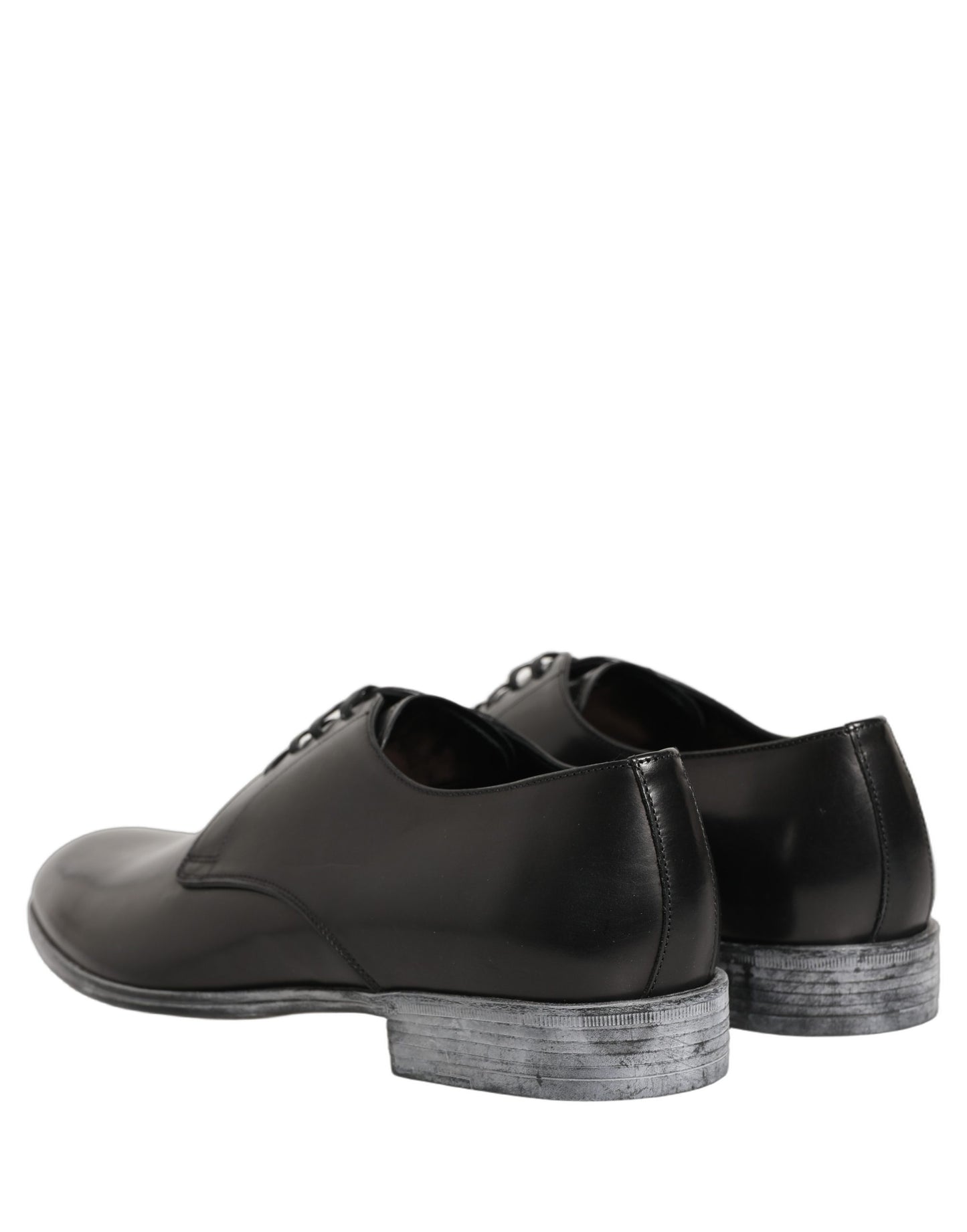Dolce & Gabbana Black Leather Lace Up Derby Men Shoes