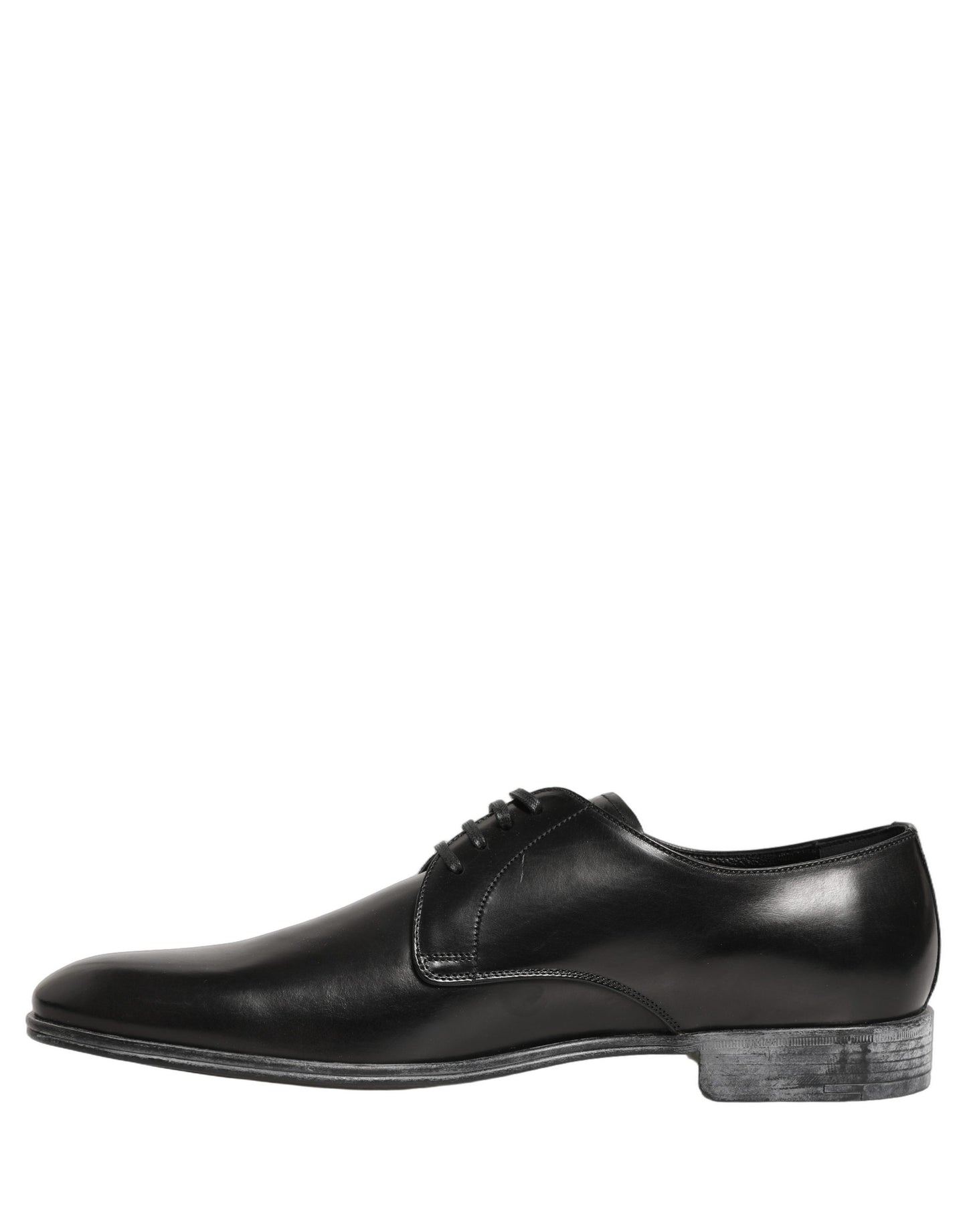 Dolce & Gabbana Black Leather Lace Up Derby Men Shoes