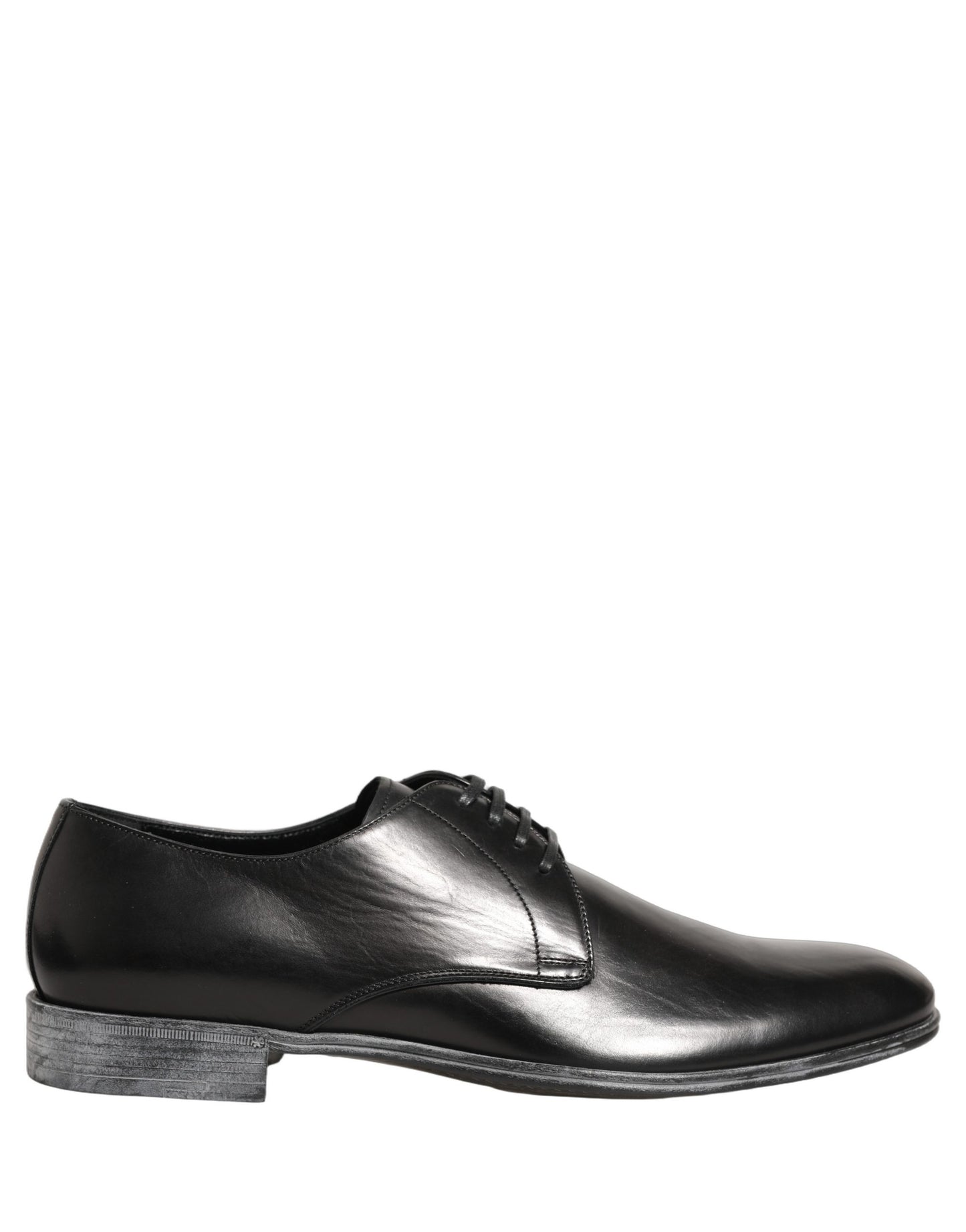 Dolce & Gabbana Black Leather Lace Up Derby Men Shoes
