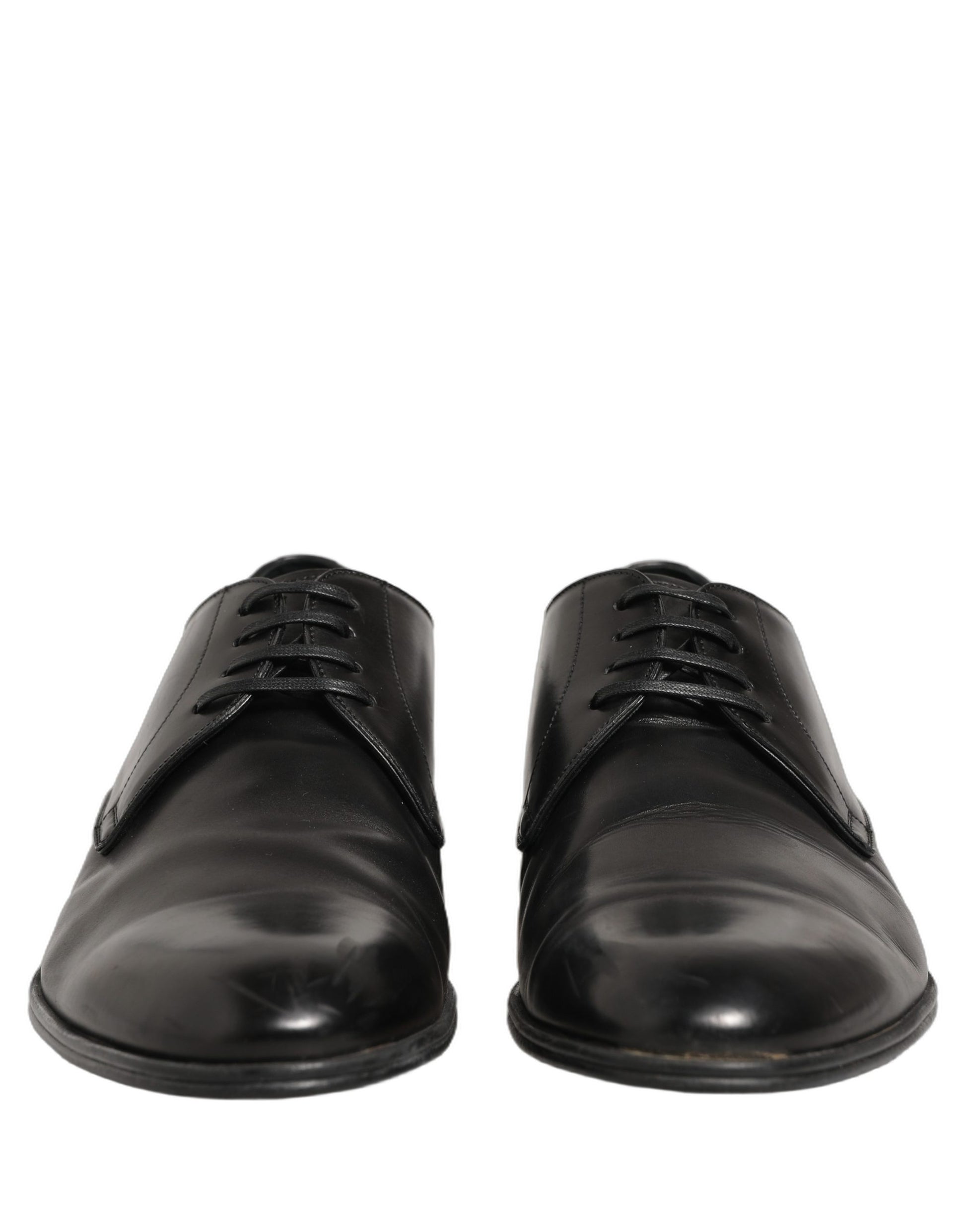 Dolce & Gabbana Black Leather Lace Up Derby Shoes