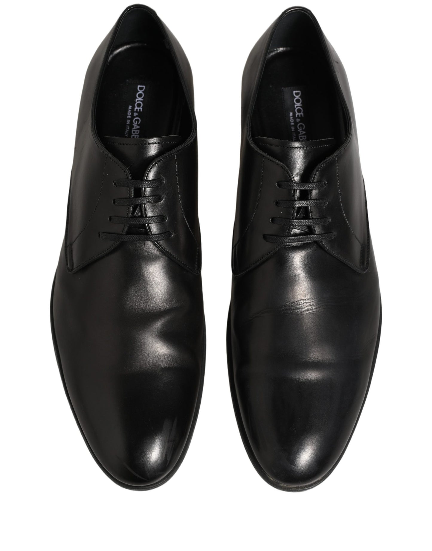 Dolce & Gabbana Black Leather Lace Up Derby Shoes