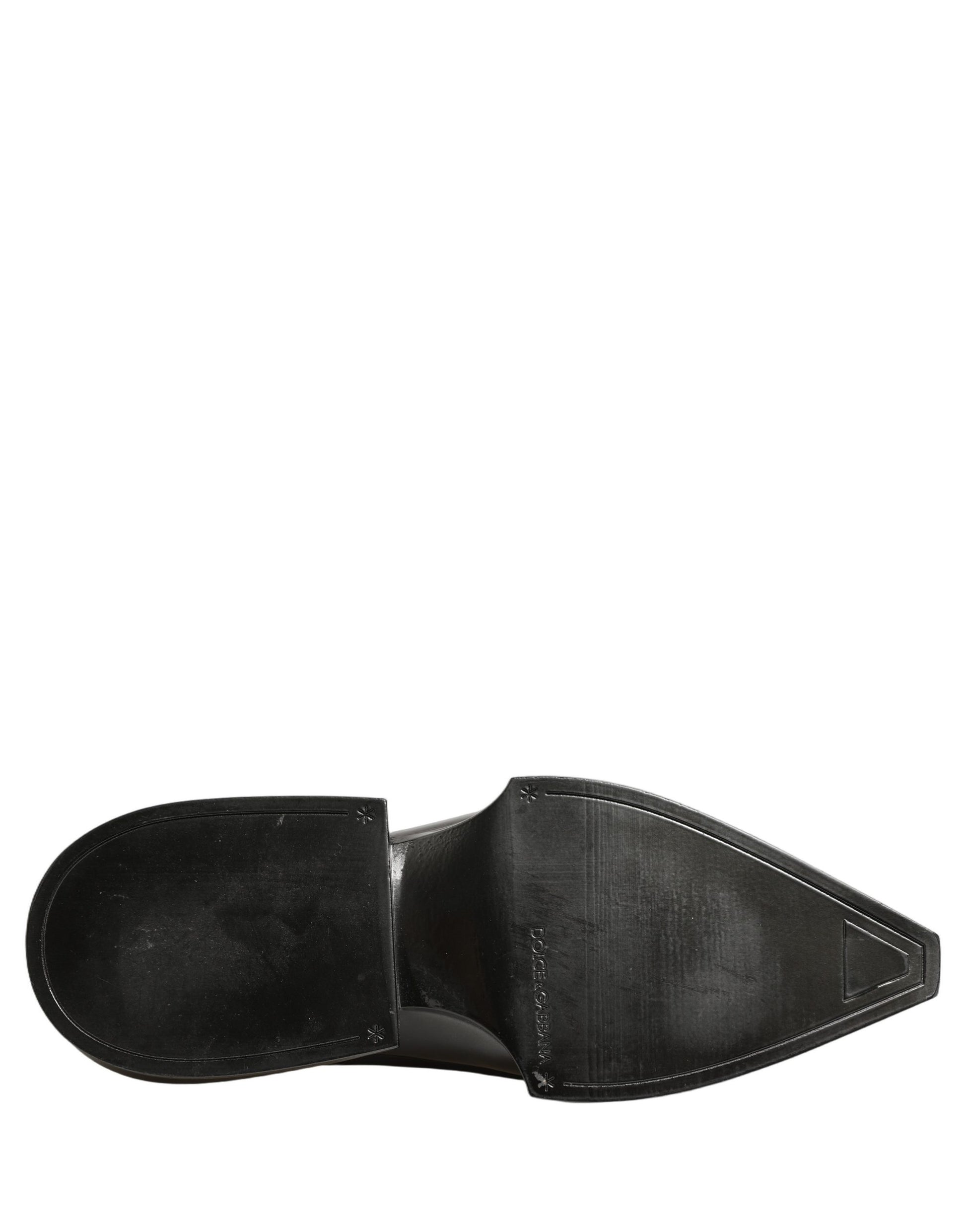 Dolce & Gabbana Shiny Black Slip On Plastic Dress Shoes