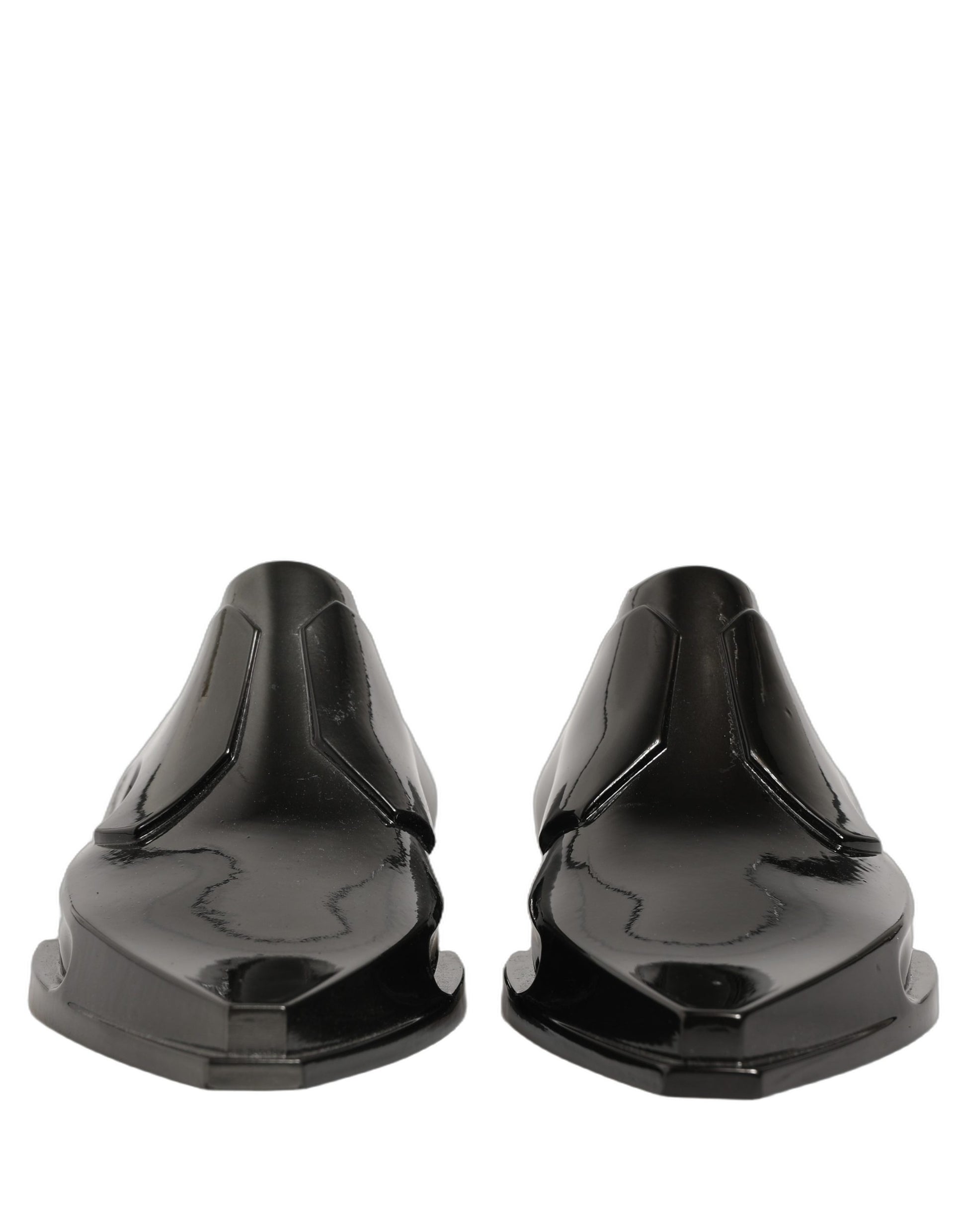Dolce & Gabbana Shiny Black Slip On Plastic Dress Shoes
