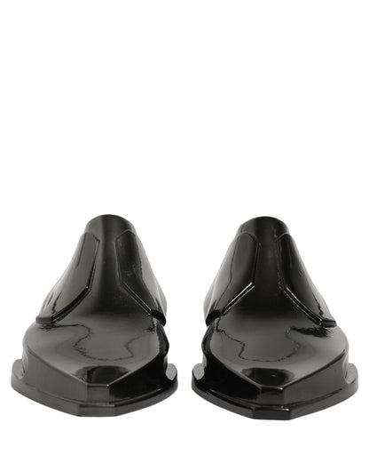 Dolce & Gabbana Shiny Black Slip On Plastic Dress Shoes