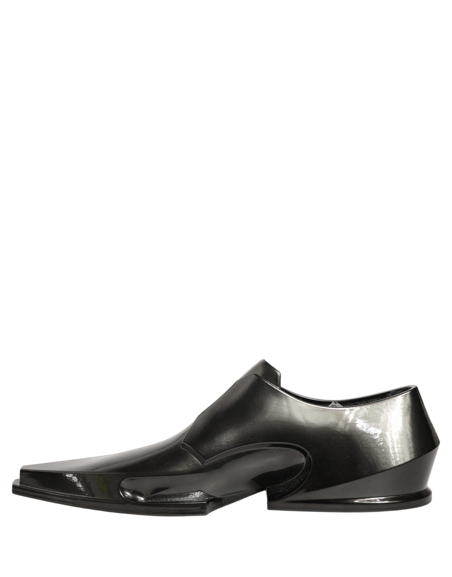 Dolce & Gabbana Shiny Black Slip On Plastic Dress Shoes