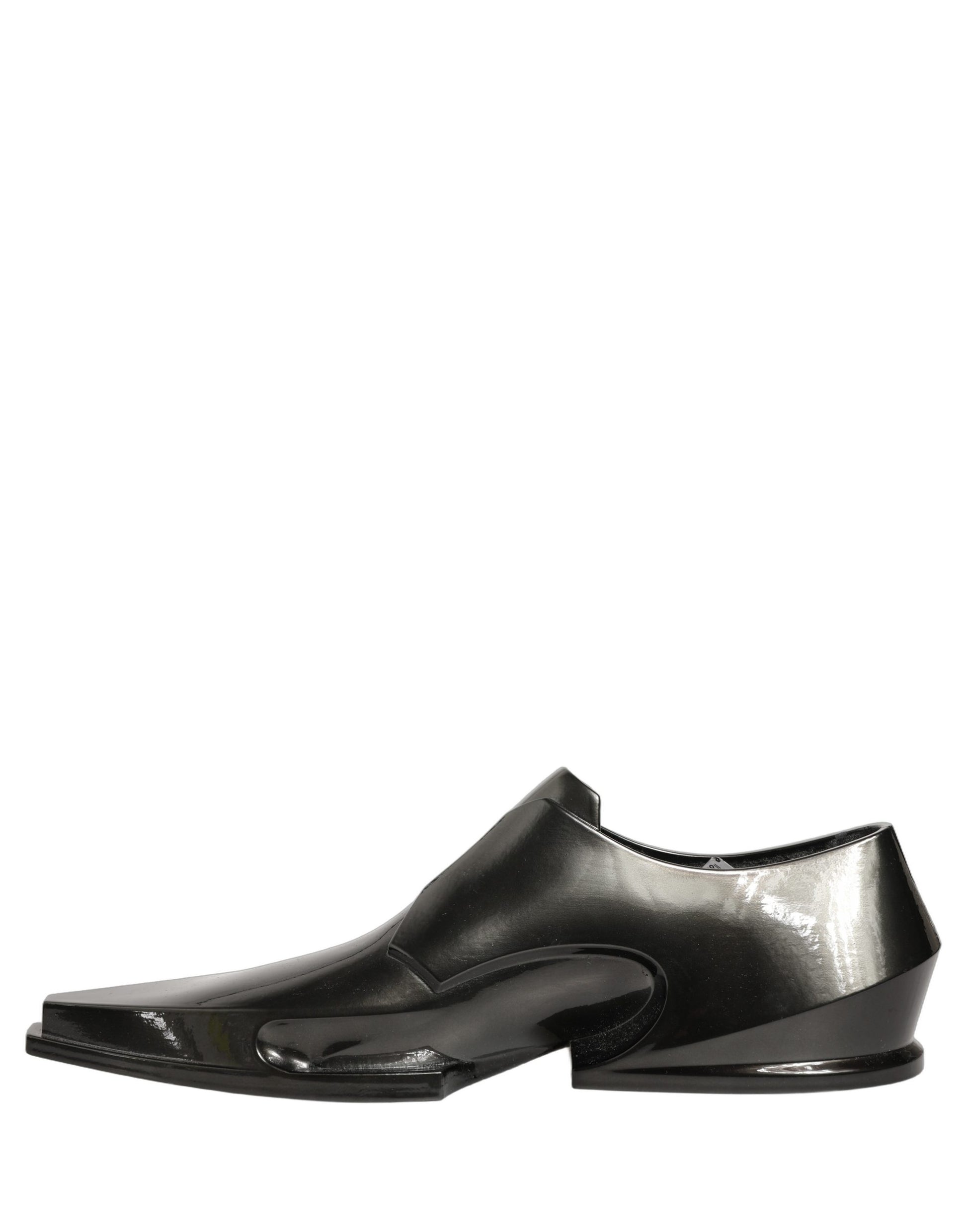 Dolce & Gabbana Shiny Black Slip On Plastic Dress Shoes