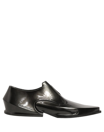 Dolce & Gabbana Shiny Black Slip On Plastic Dress Shoes