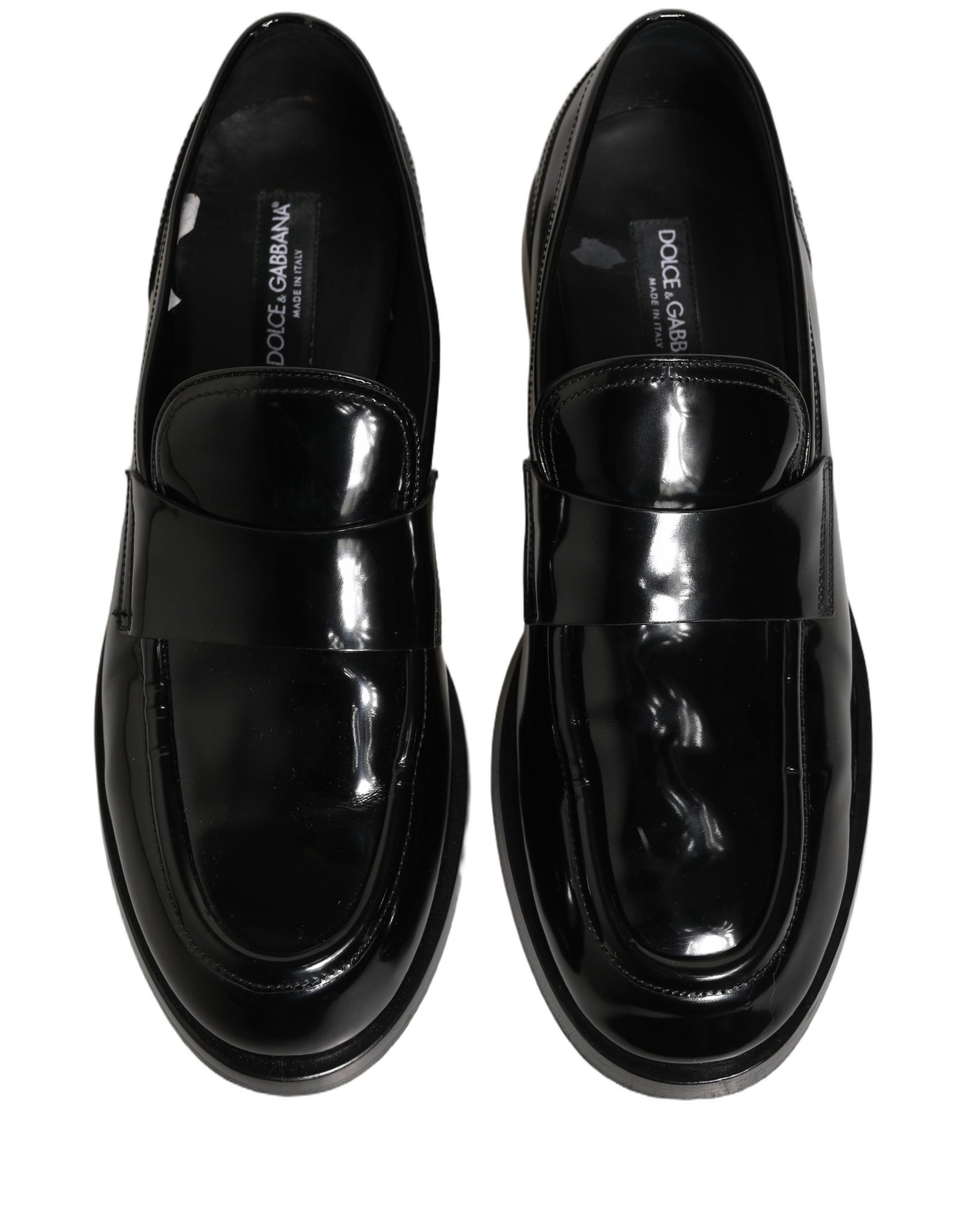 Dolce & Gabbana Black Leather Formal Men Dress Loafers Shoes