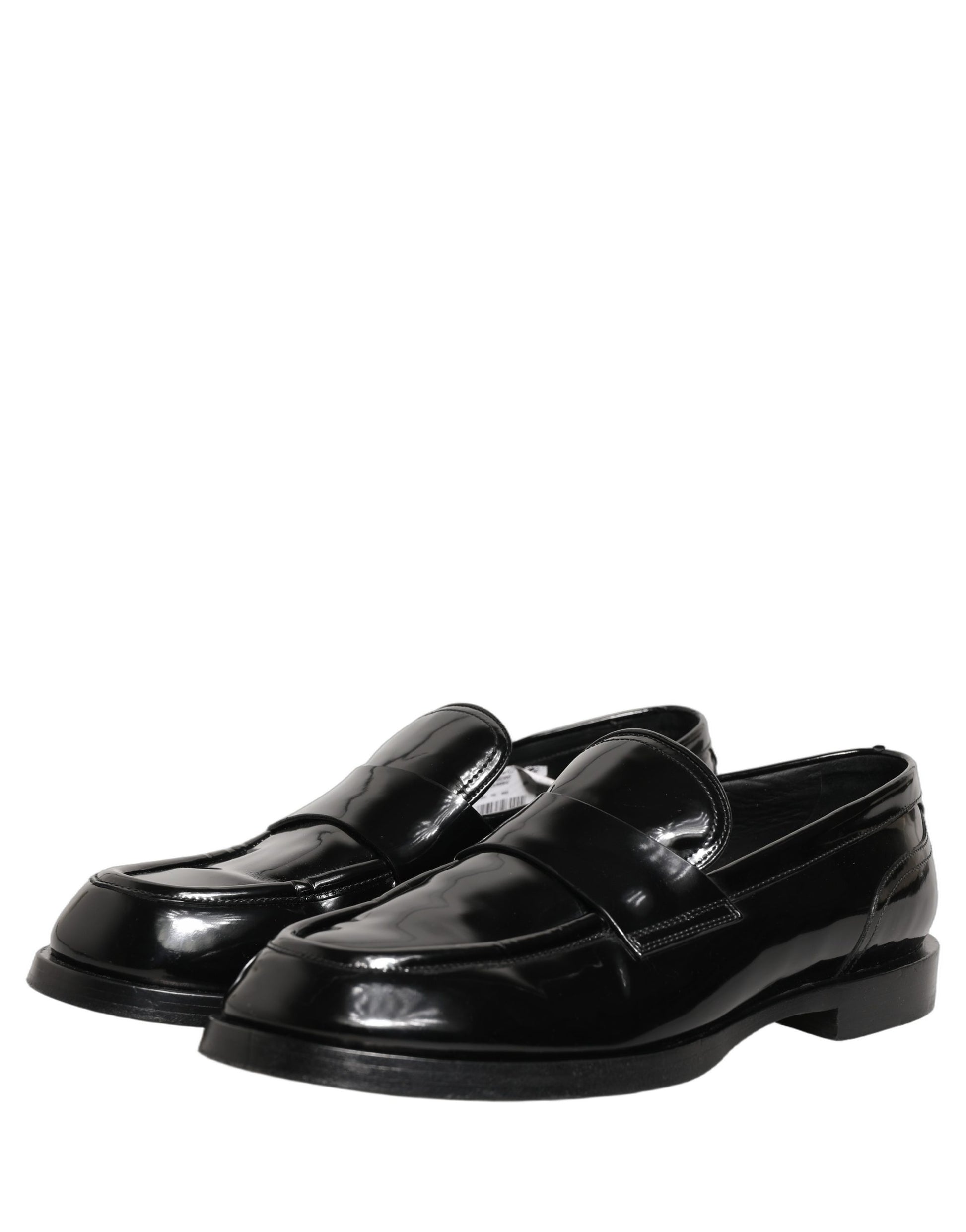 Dolce & Gabbana Black Leather Formal Men Dress Loafers Shoes