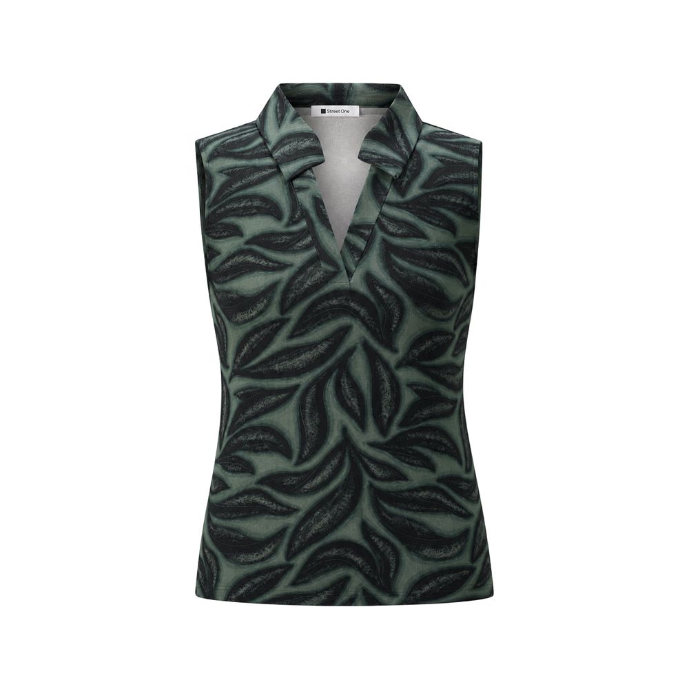 Street One Bicolor Viscose Tank Top with Collar - Model 325290
