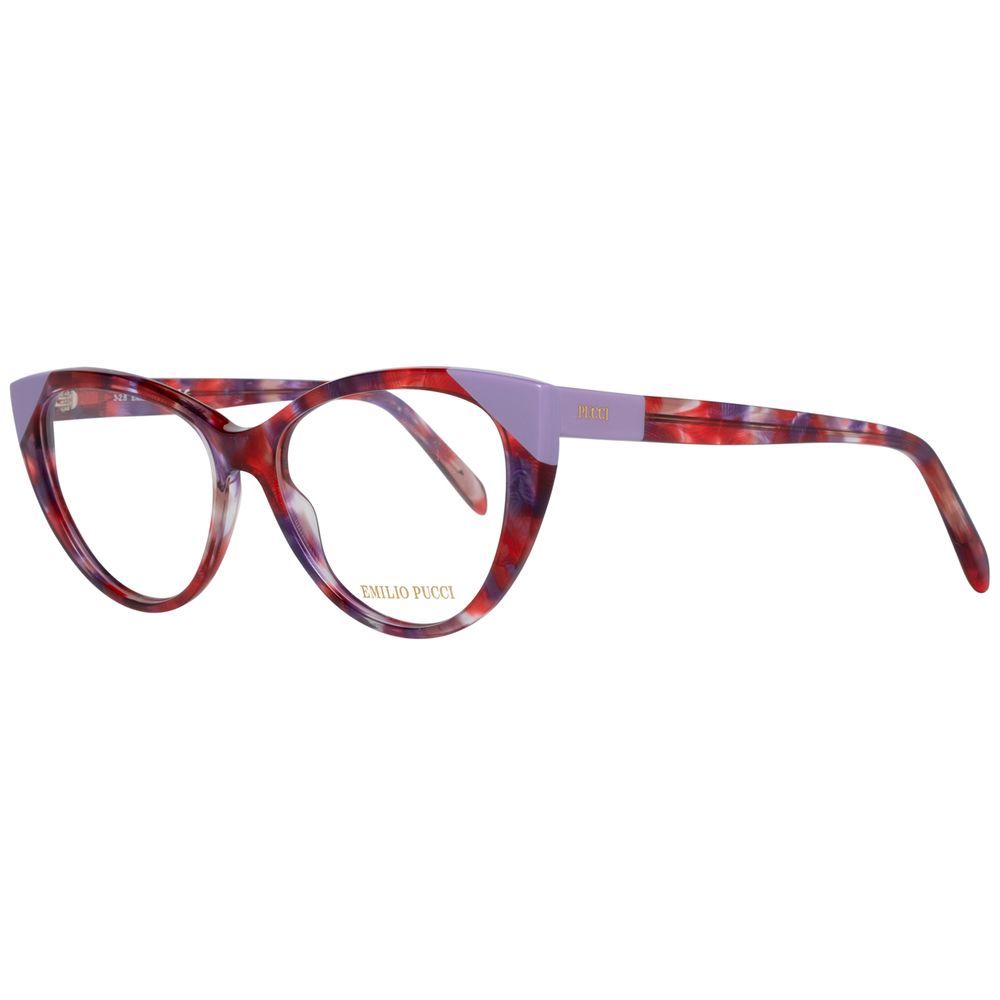 Emilio Pucci Red/Purple Marbled Tortoise Shell Plastic Glasses Frames