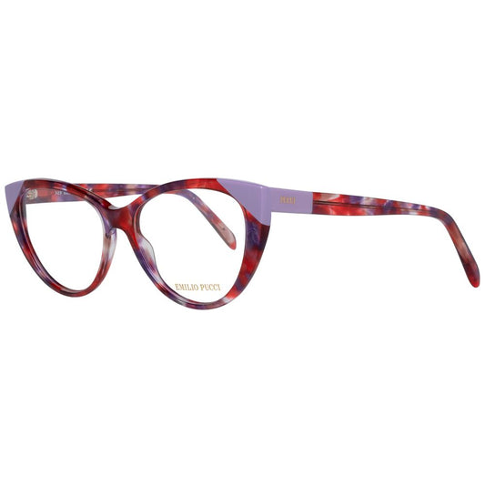 Emilio Pucci Red/Purple Marbled Tortoise Shell Plastic Glasses Frames