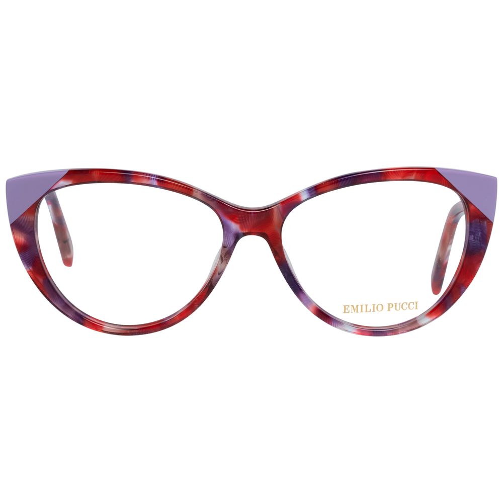 Emilio Pucci Red/Purple Marbled Tortoise Shell Plastic Glasses Frames
