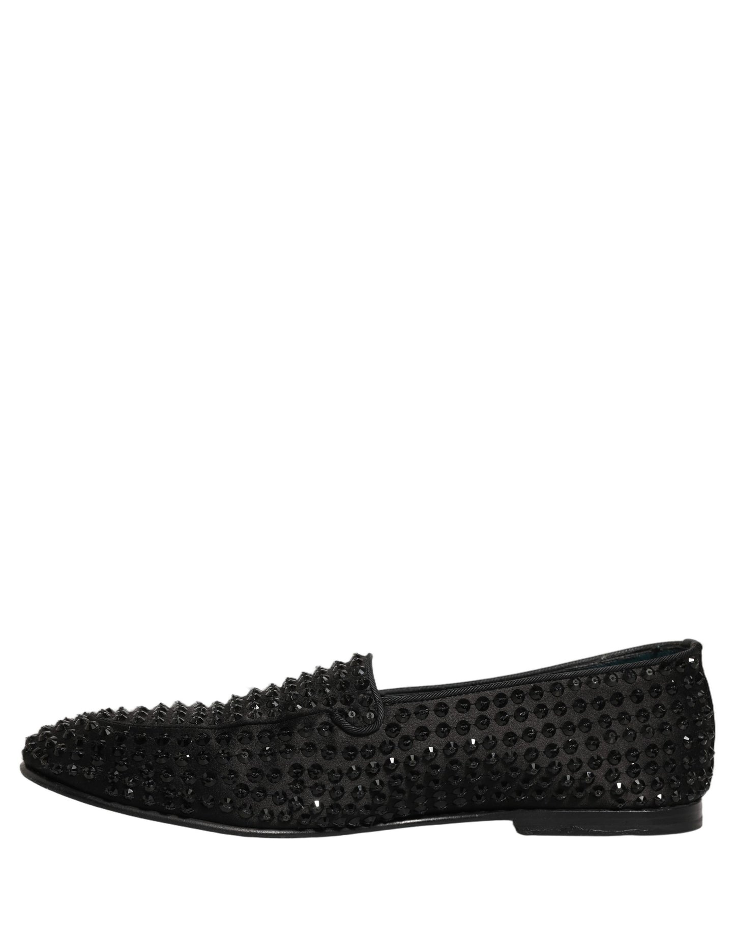 Dolce & Gabbana Black Rhinestone Embellished Loafers