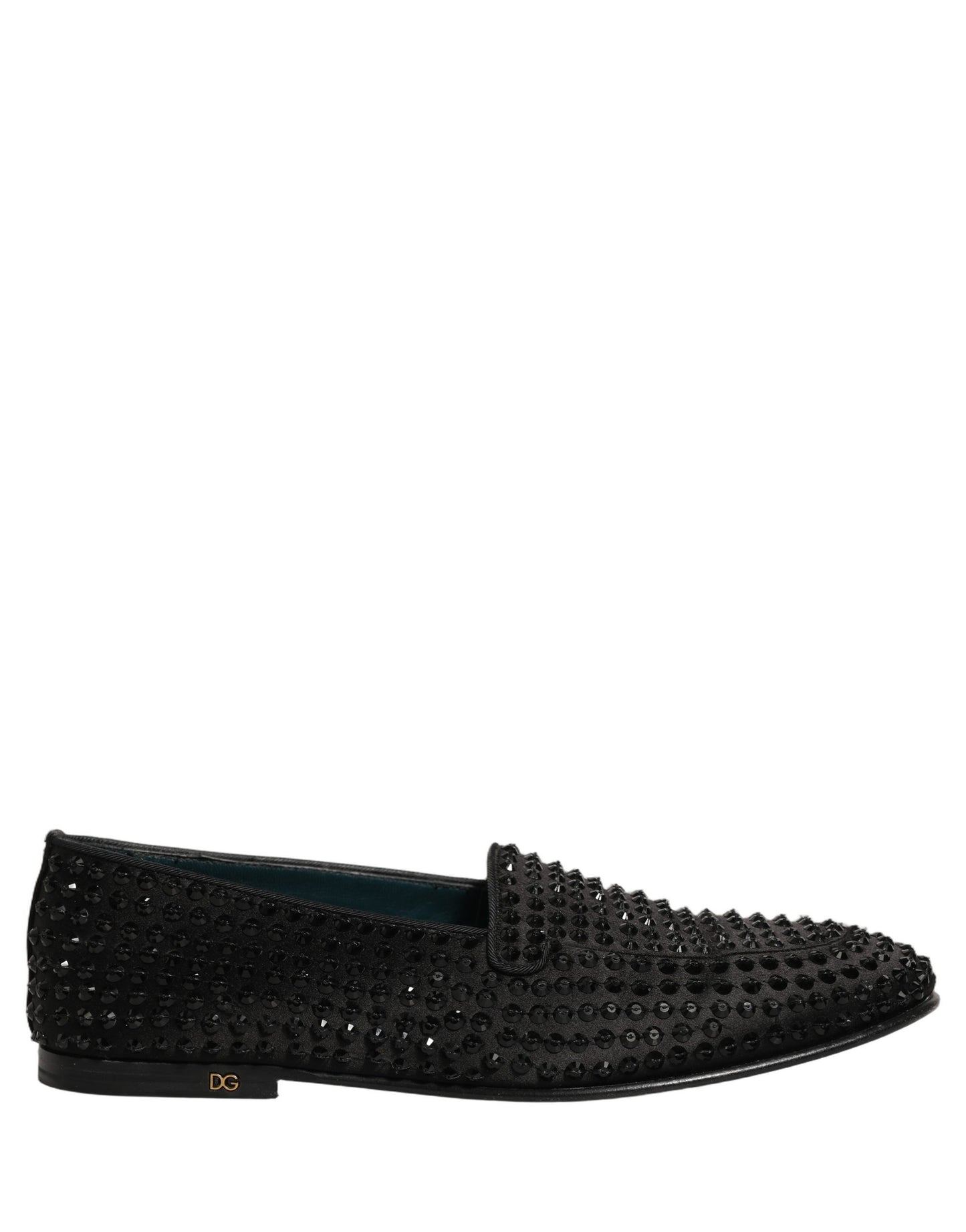 Dolce & Gabbana Black Rhinestone Embellished Loafers