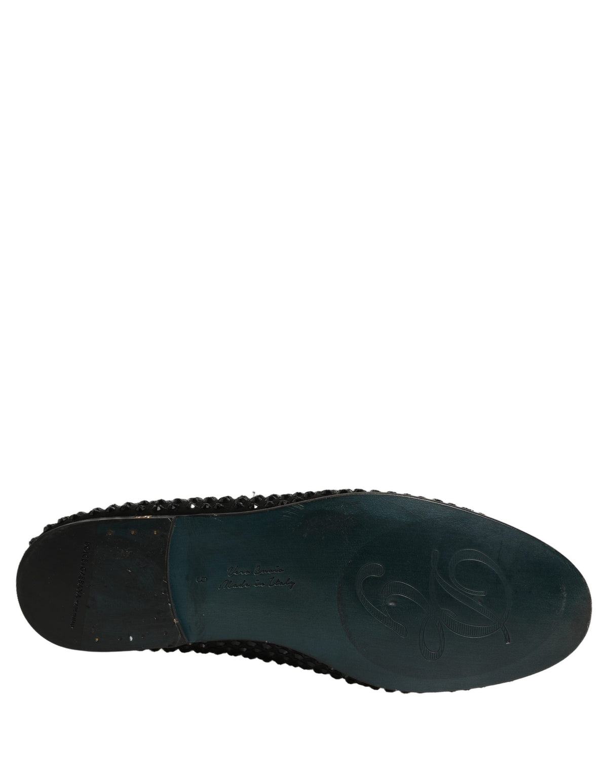 Dolce & Gabbana Black Rhinestone Embellished Loafers
