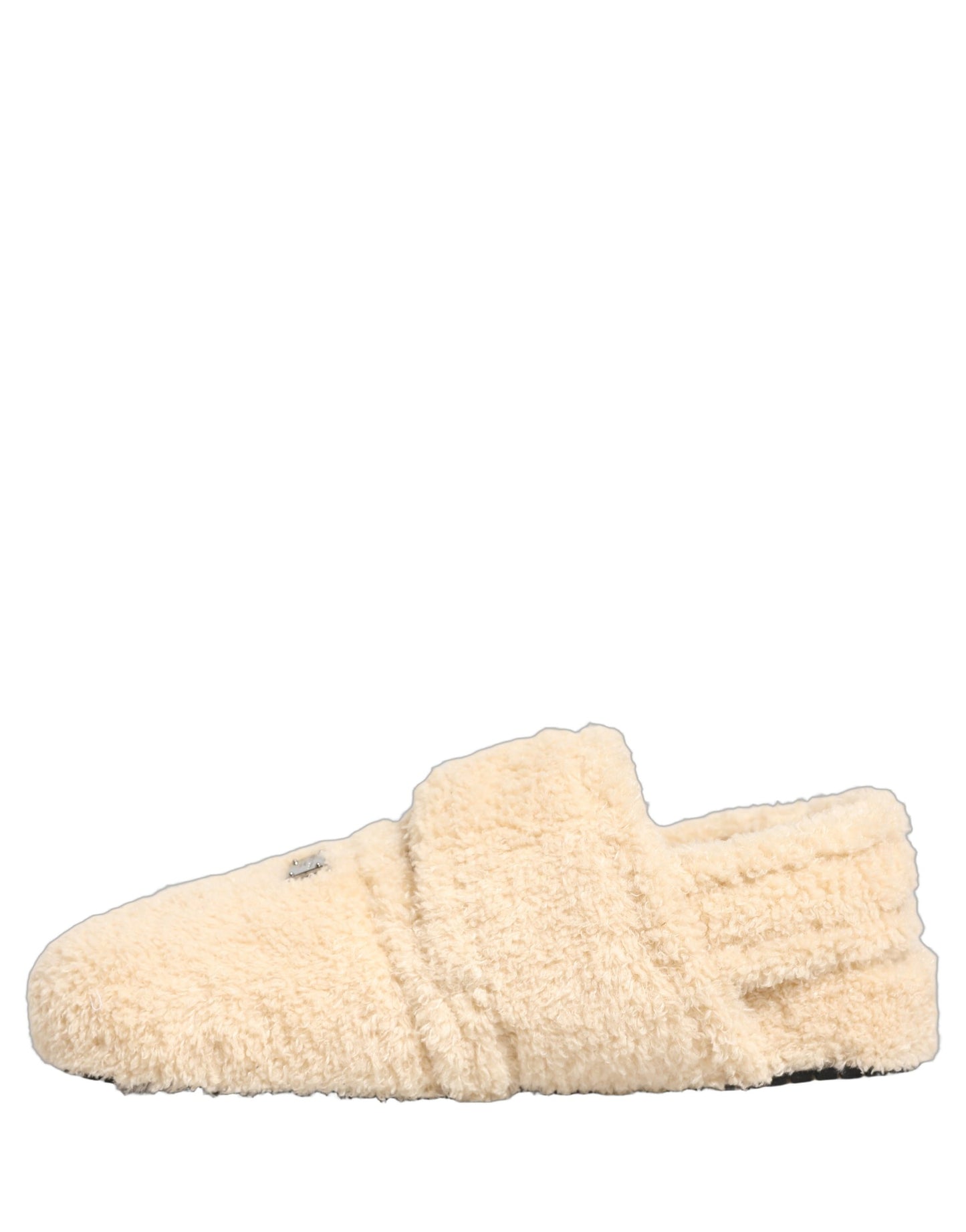Dolce & Gabbana Beige Faux Fur Flats Sandals for Men