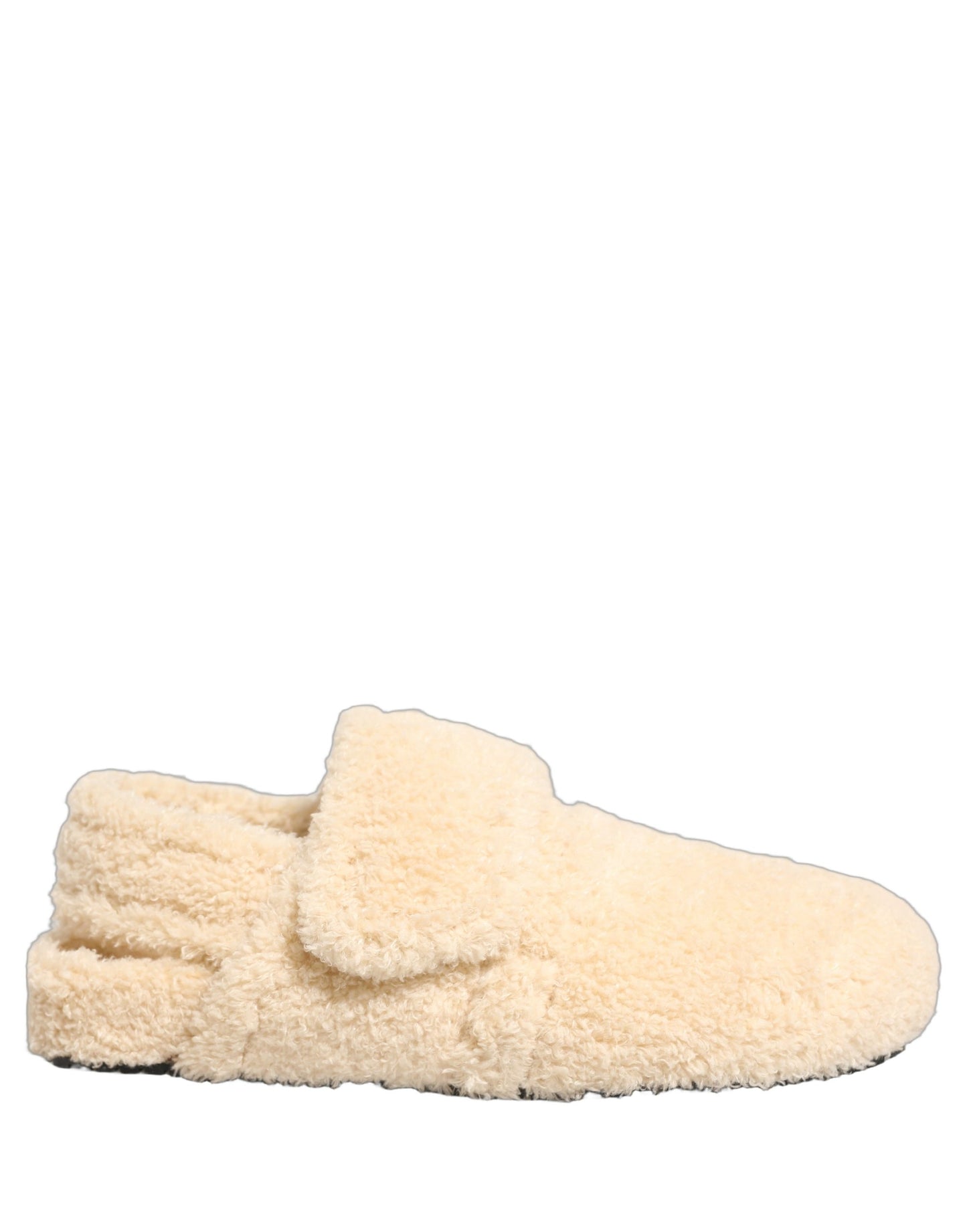 Dolce & Gabbana Beige Faux Fur Flats Sandals for Men
