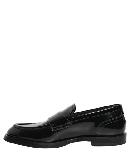 Dolce & Gabbana Black Leather Formal Men Dress Loafers Shoes