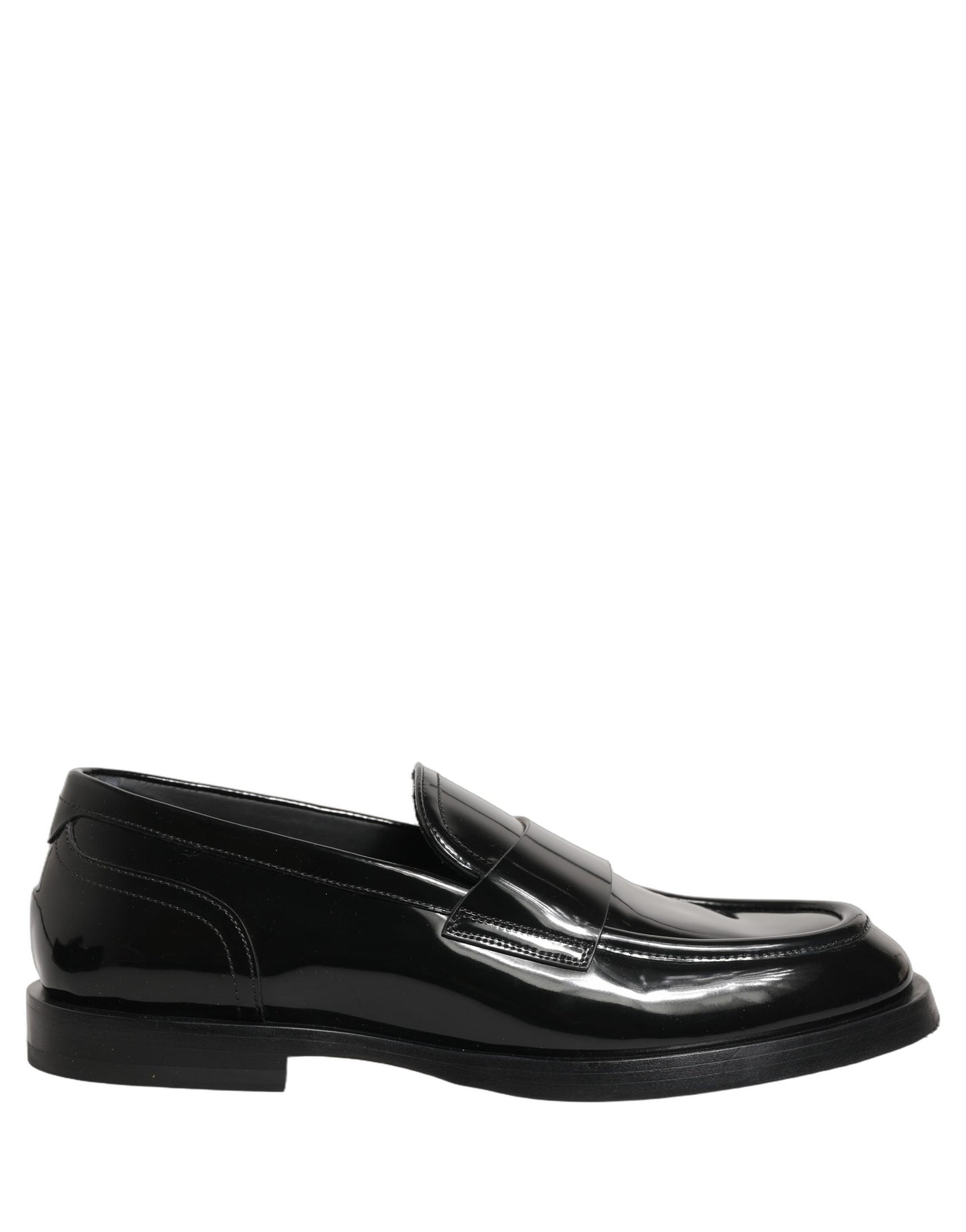 Dolce & Gabbana Black Leather Formal Men Dress Loafers Shoes