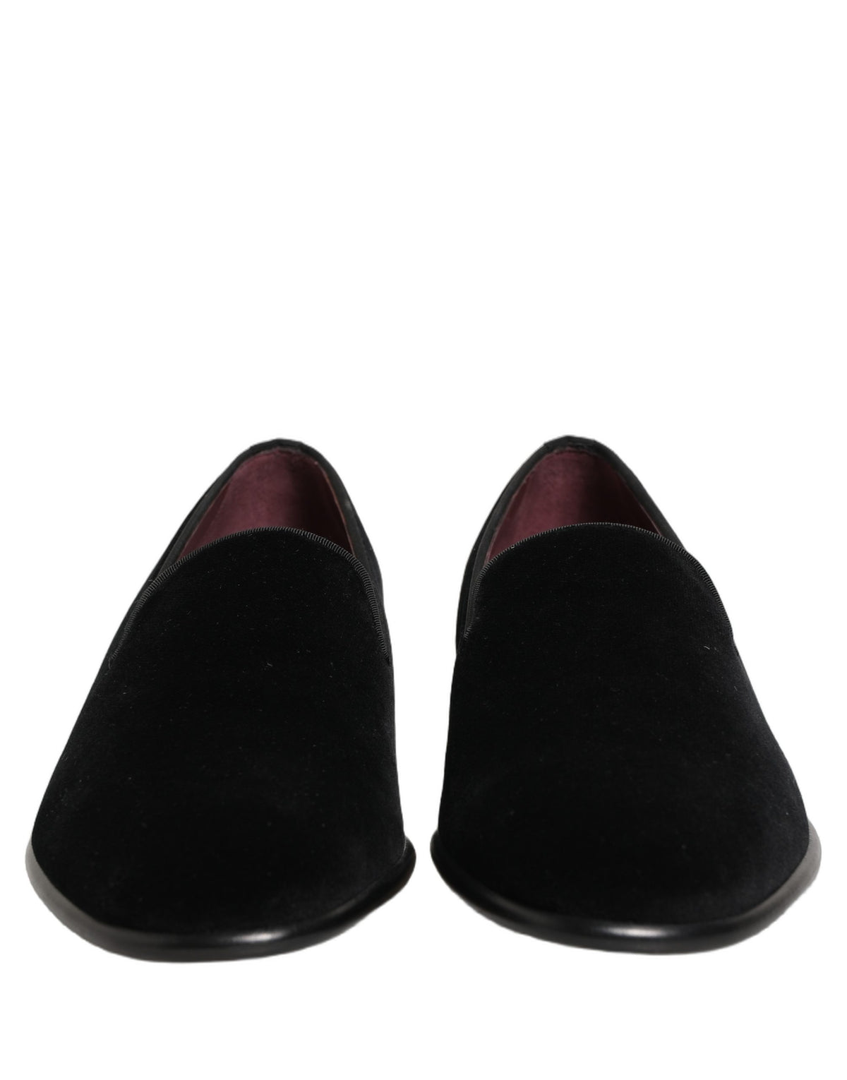 Dolce & Gabbana Black Velvet Loafers – Elegant Formal Dress Shoes for Men