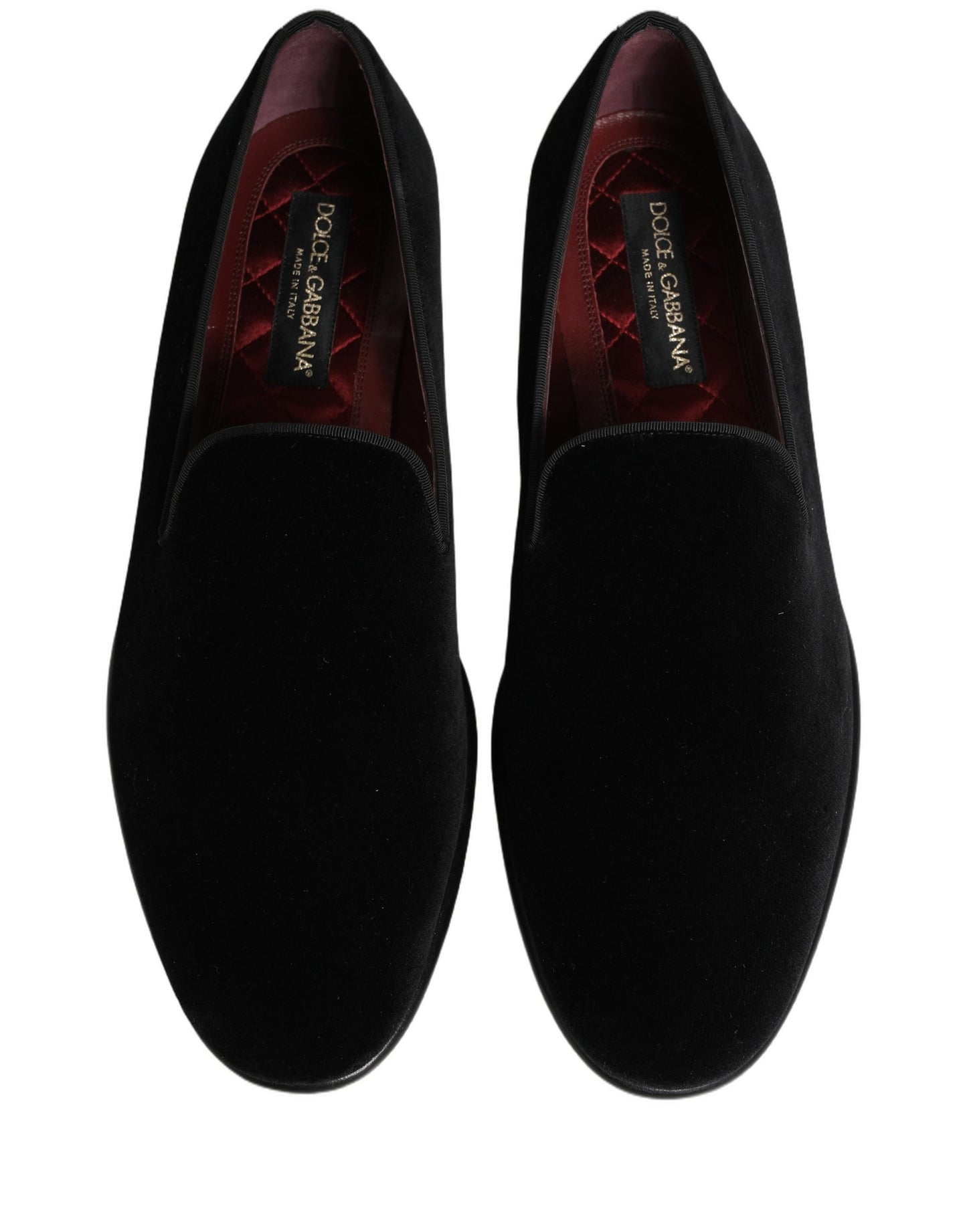 Dolce & Gabbana Black Velvet Loafers – Elegant Formal Dress Shoes for Men