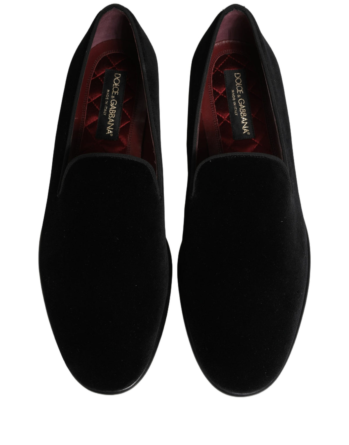 Dolce & Gabbana Black Velvet Loafers – Elegant Formal Dress Shoes for Men
