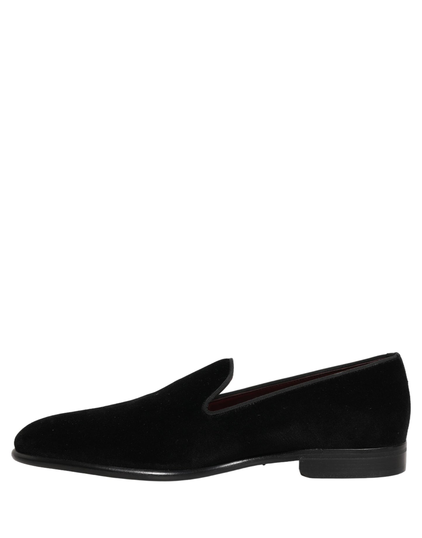 Dolce & Gabbana Black Velvet Loafers – Elegant Formal Dress Shoes for Men