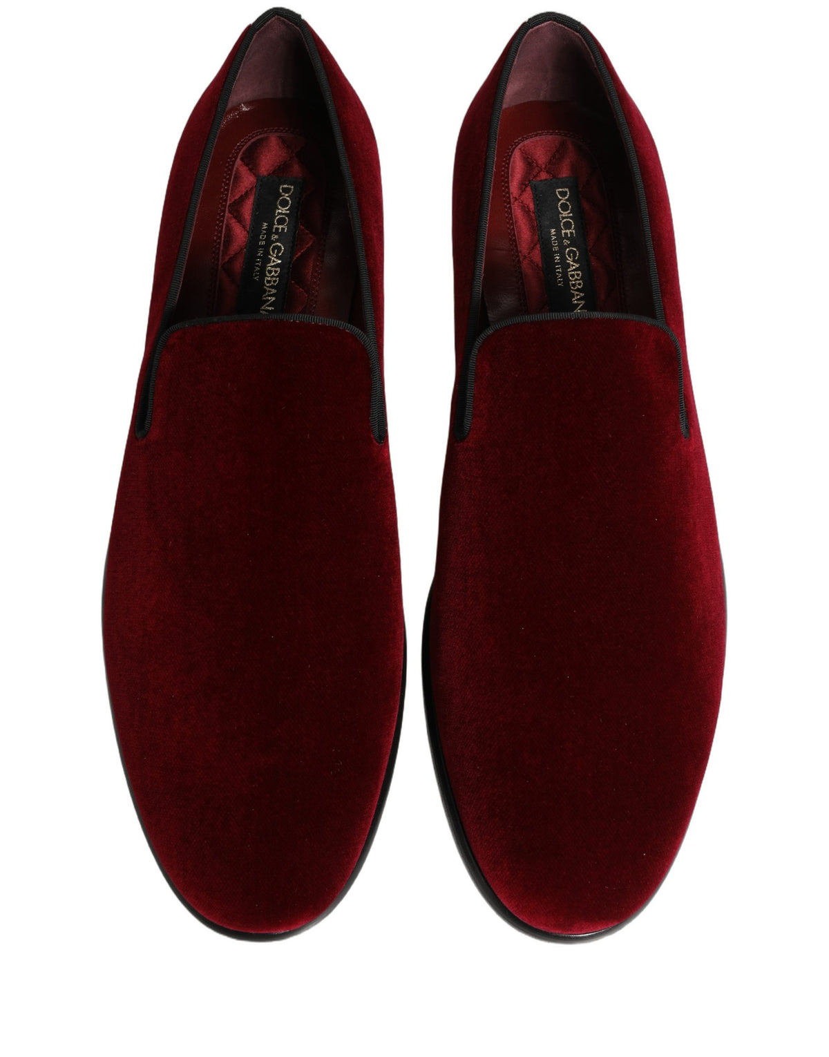 Dolce & Gabbana Maroon Velvet Slip-On Men's Dress Loafers