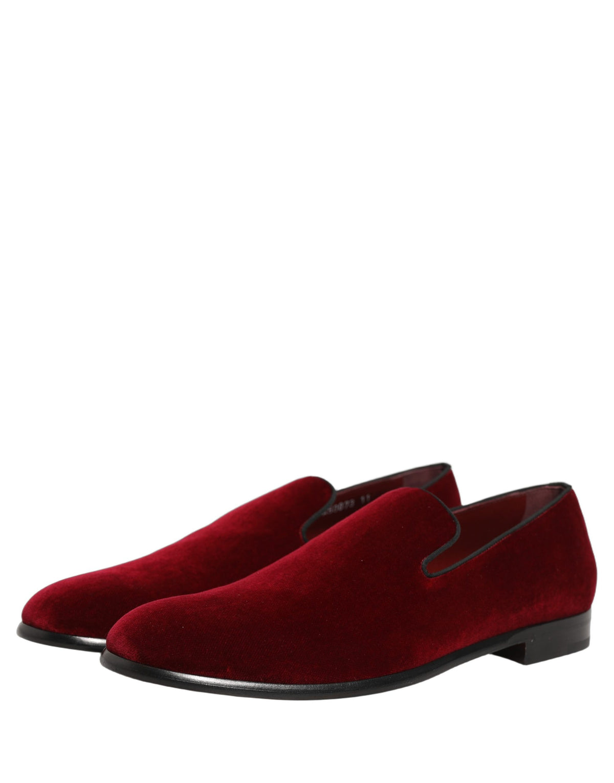 Dolce & Gabbana Maroon Velvet Slip-On Men's Dress Loafers