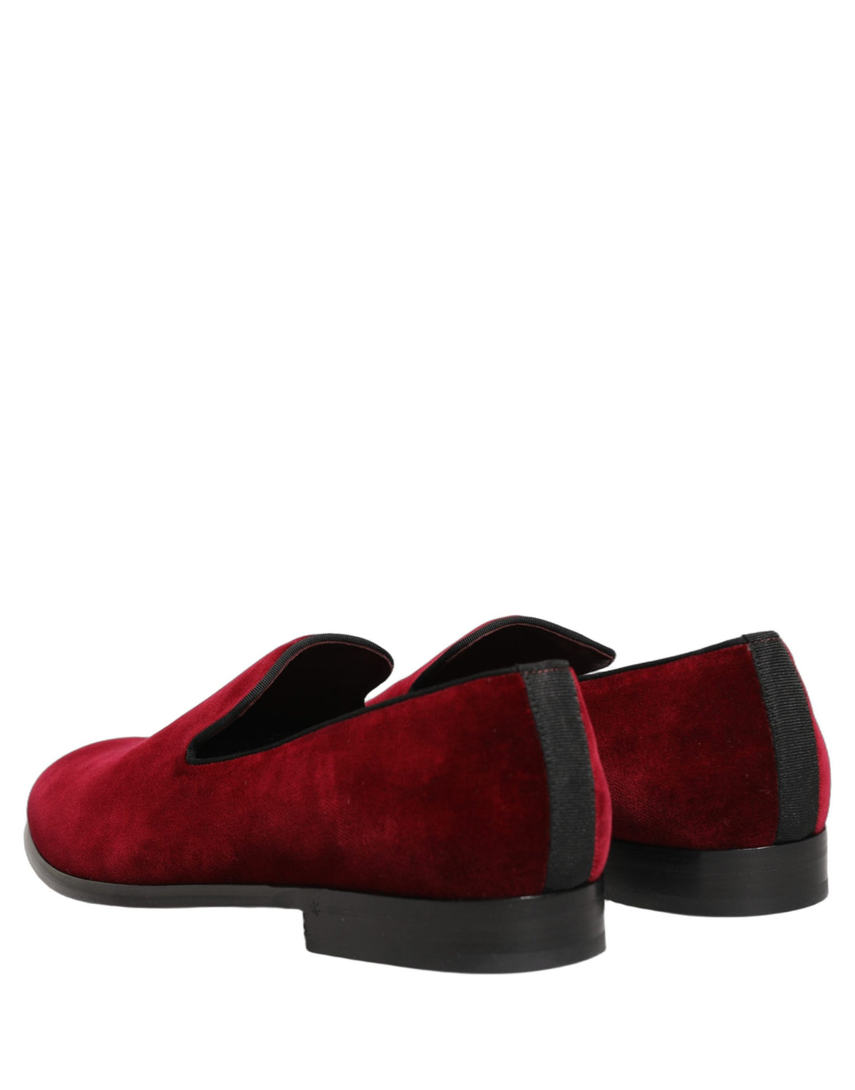 Dolce & Gabbana Maroon Velvet Slip-On Men's Dress Loafers