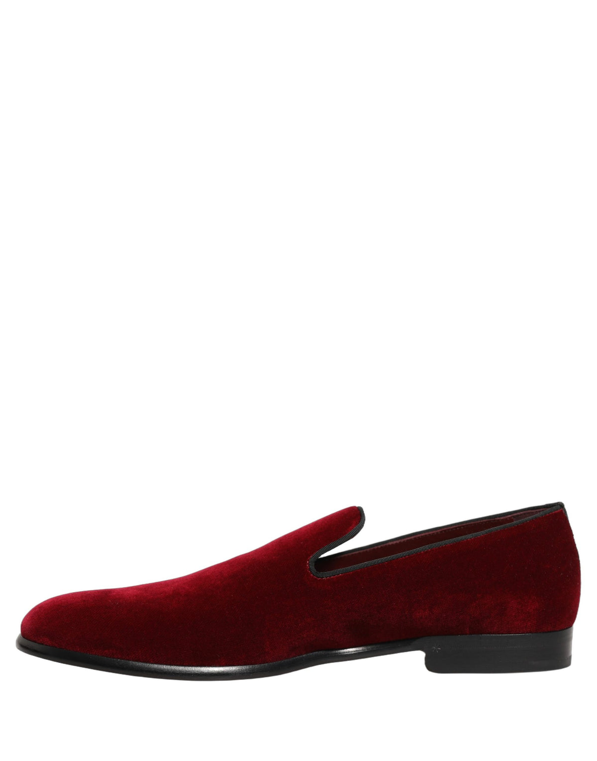 Dolce & Gabbana Maroon Velvet Slip-On Men's Dress Loafers
