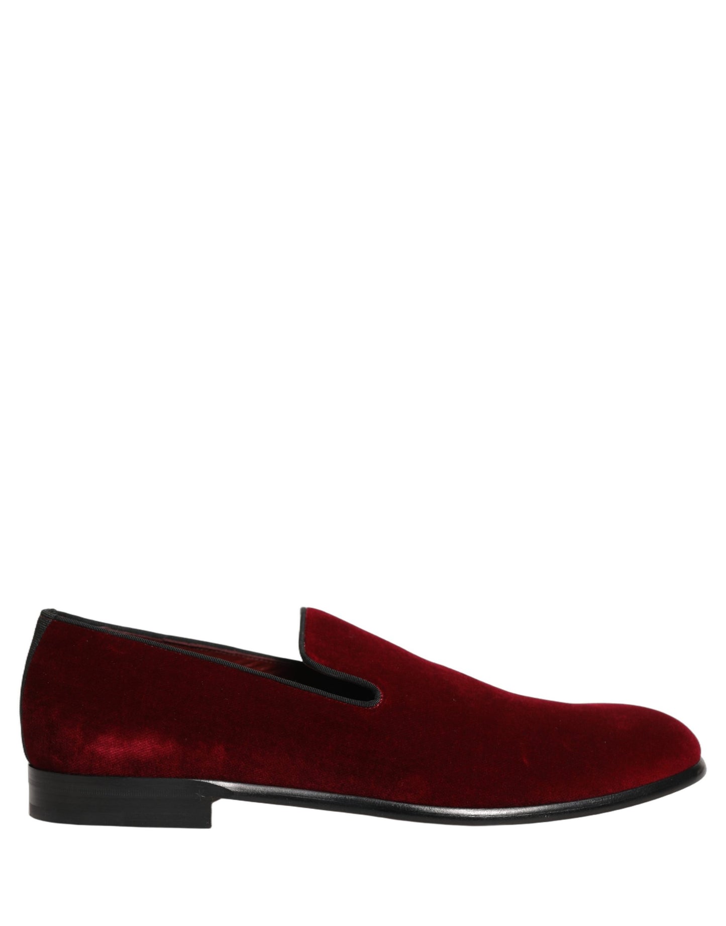 Dolce & Gabbana Maroon Velvet Slip-On Men's Dress Loafers