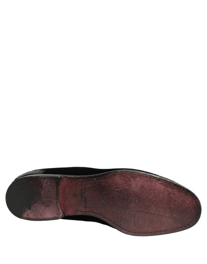 Dolce & Gabbana Black Velvet Loafers for Men