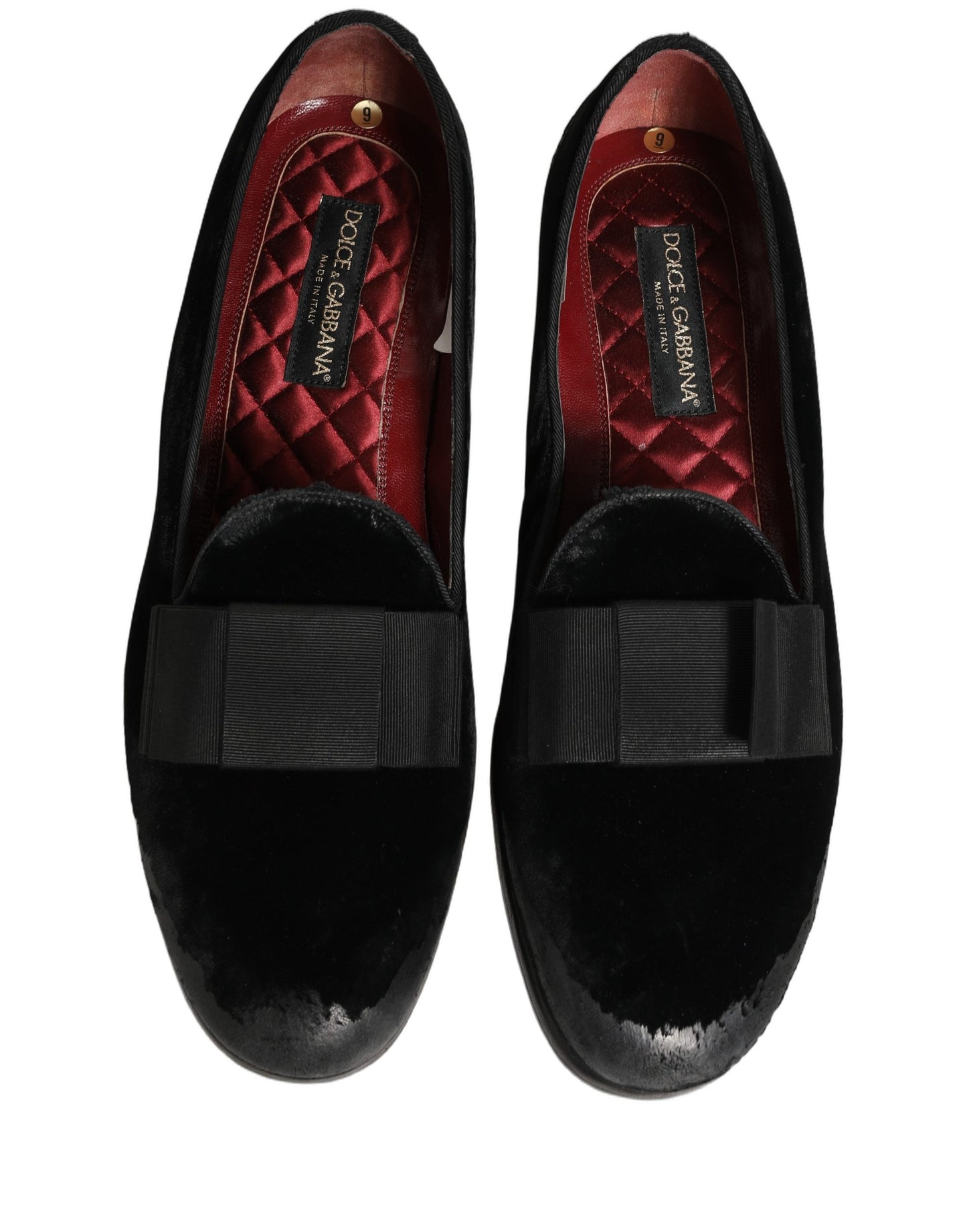Dolce & Gabbana Black Velvet Loafers for Men