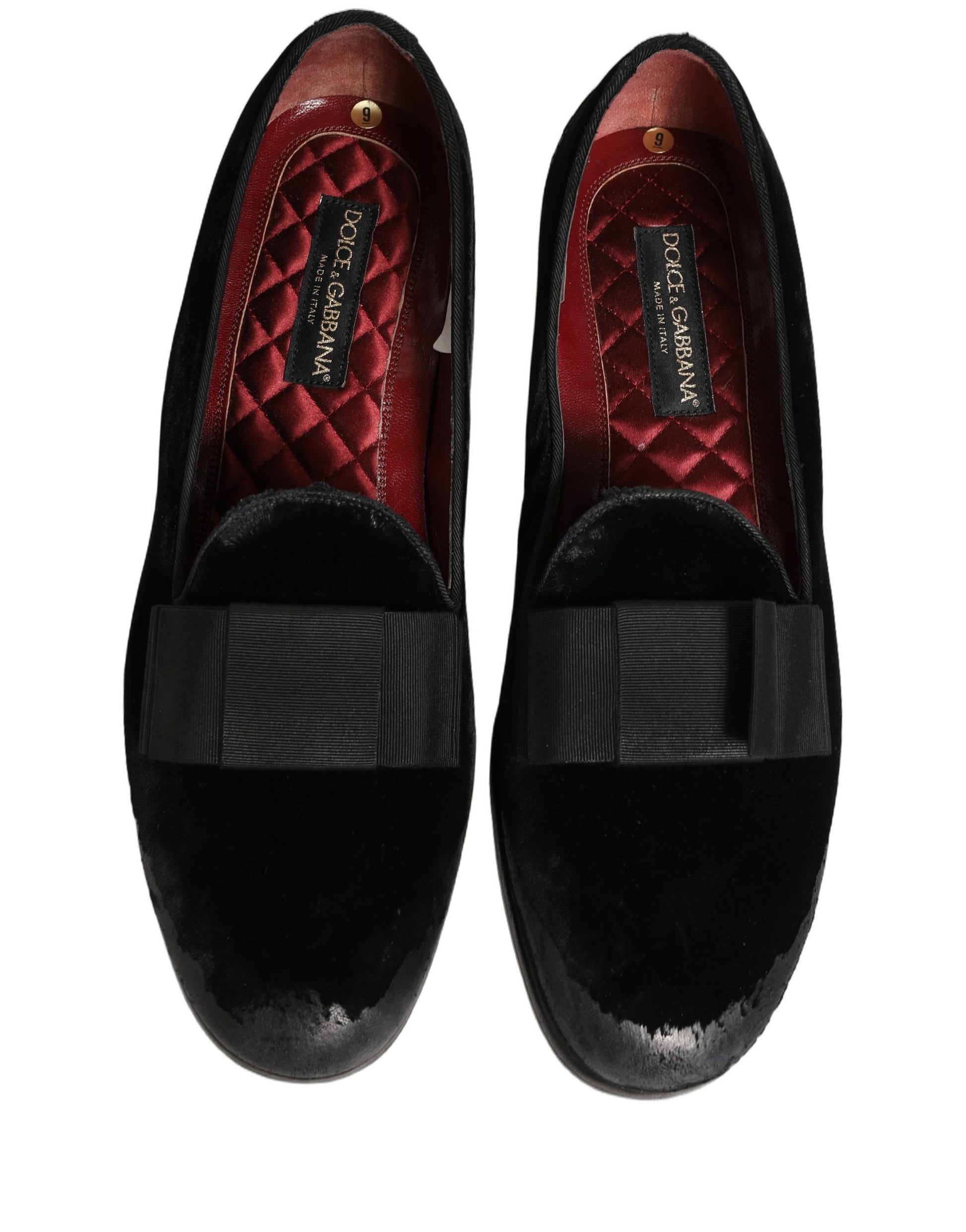 Dolce & Gabbana Black Velvet Loafers for Men