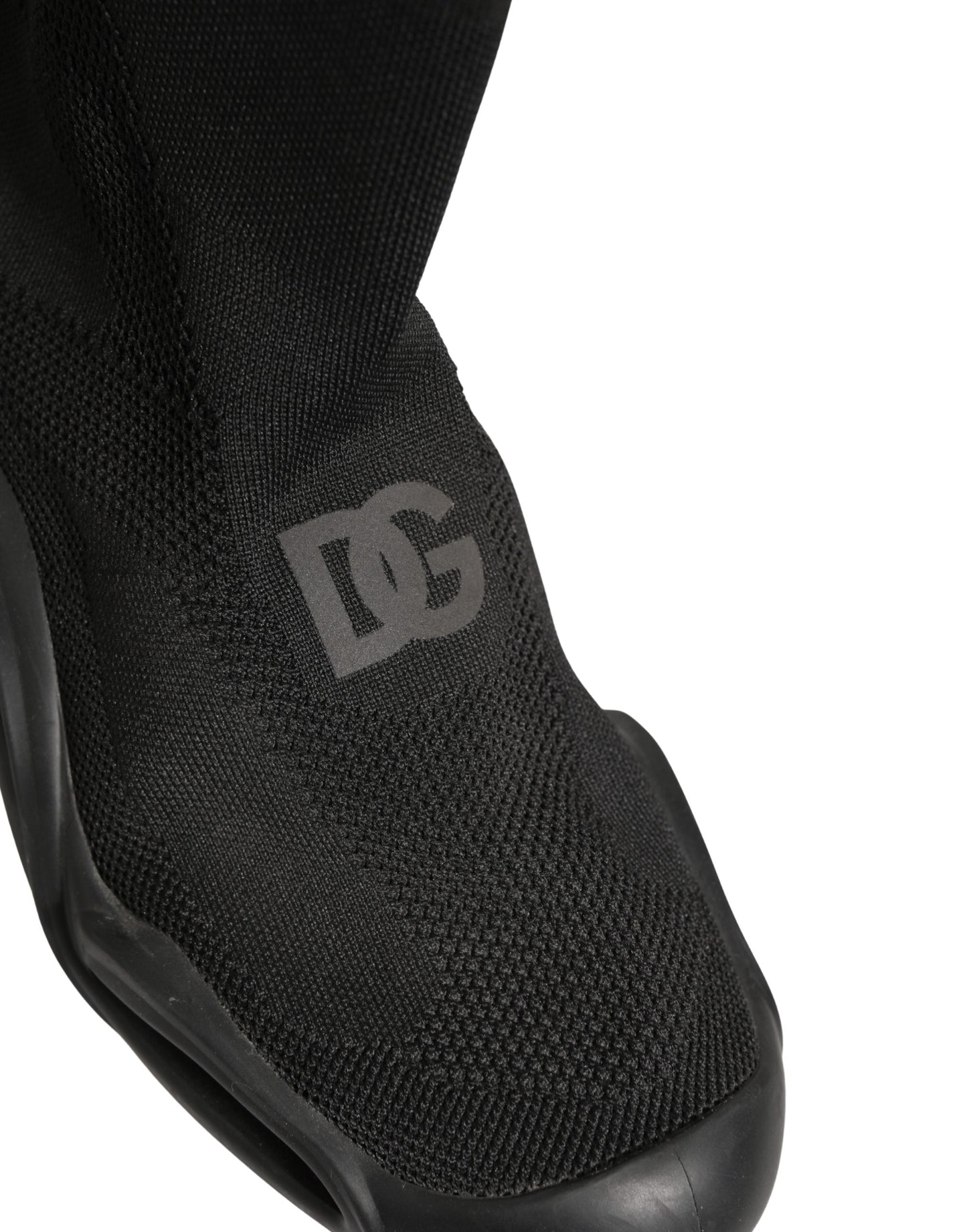 Dolce & Gabbana Black Slip On Wave Socks Men Sneakers