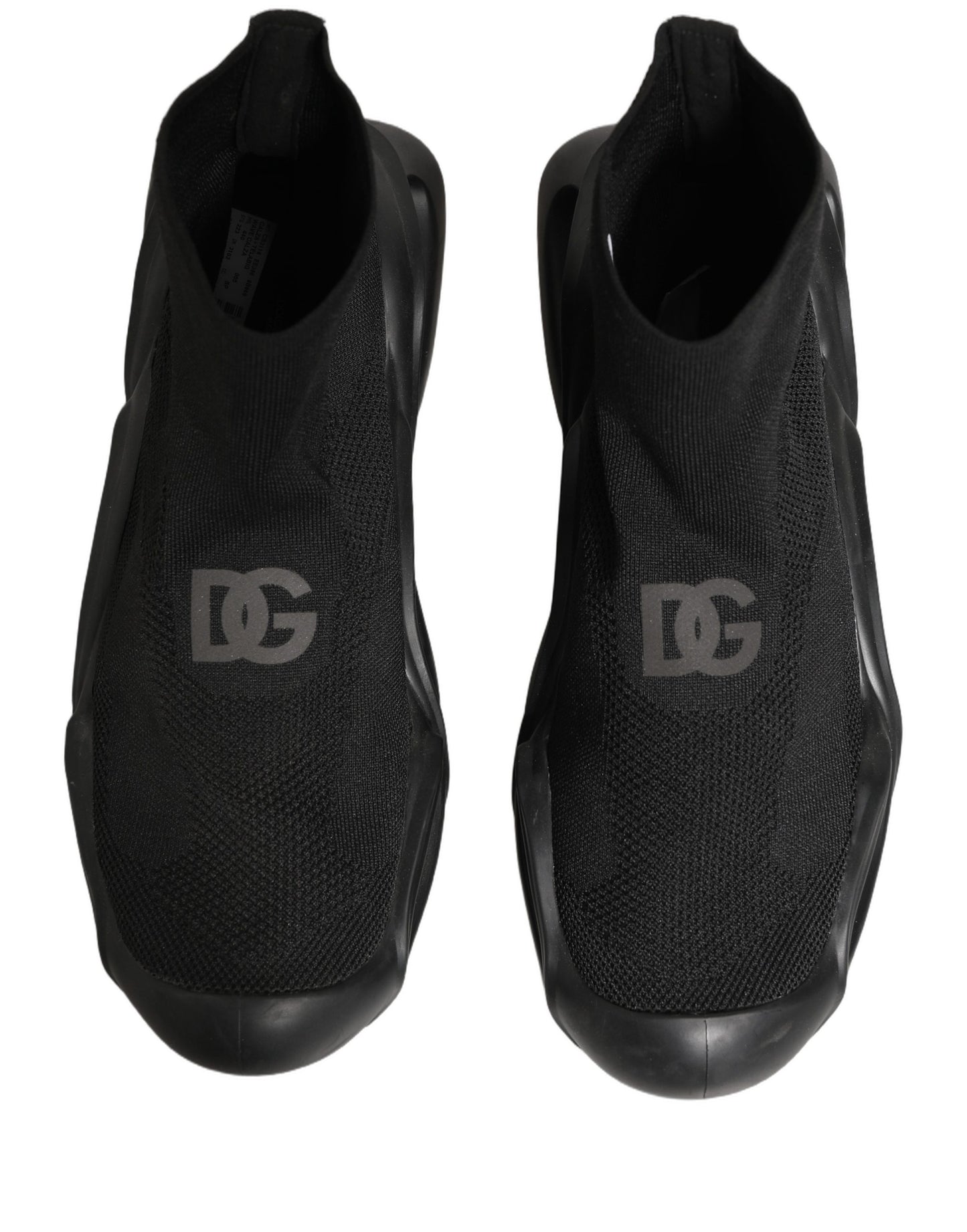 Dolce & Gabbana Black Slip On Wave Socks Men Sneakers