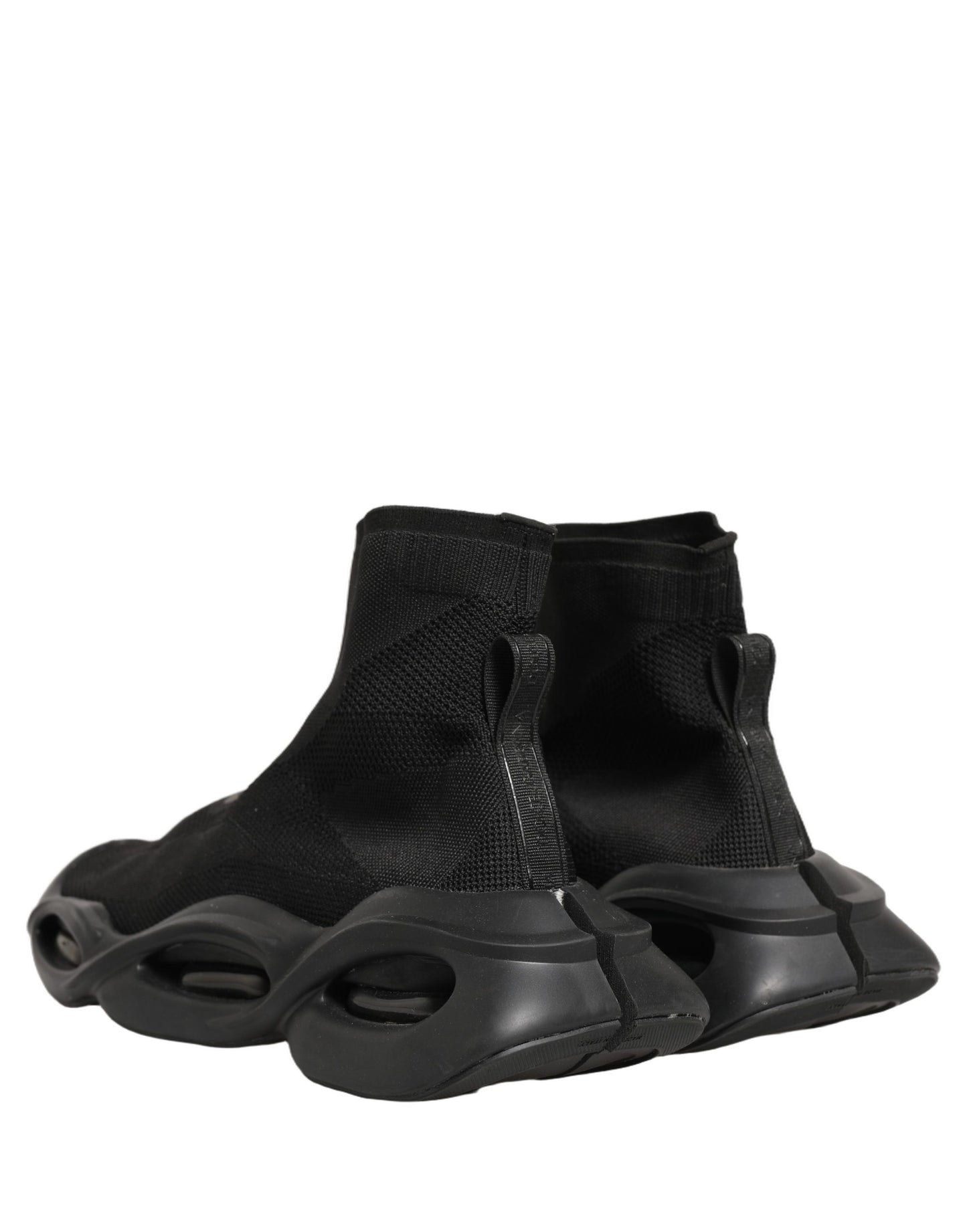 Dolce & Gabbana Black Slip On Wave Socks Men Sneakers