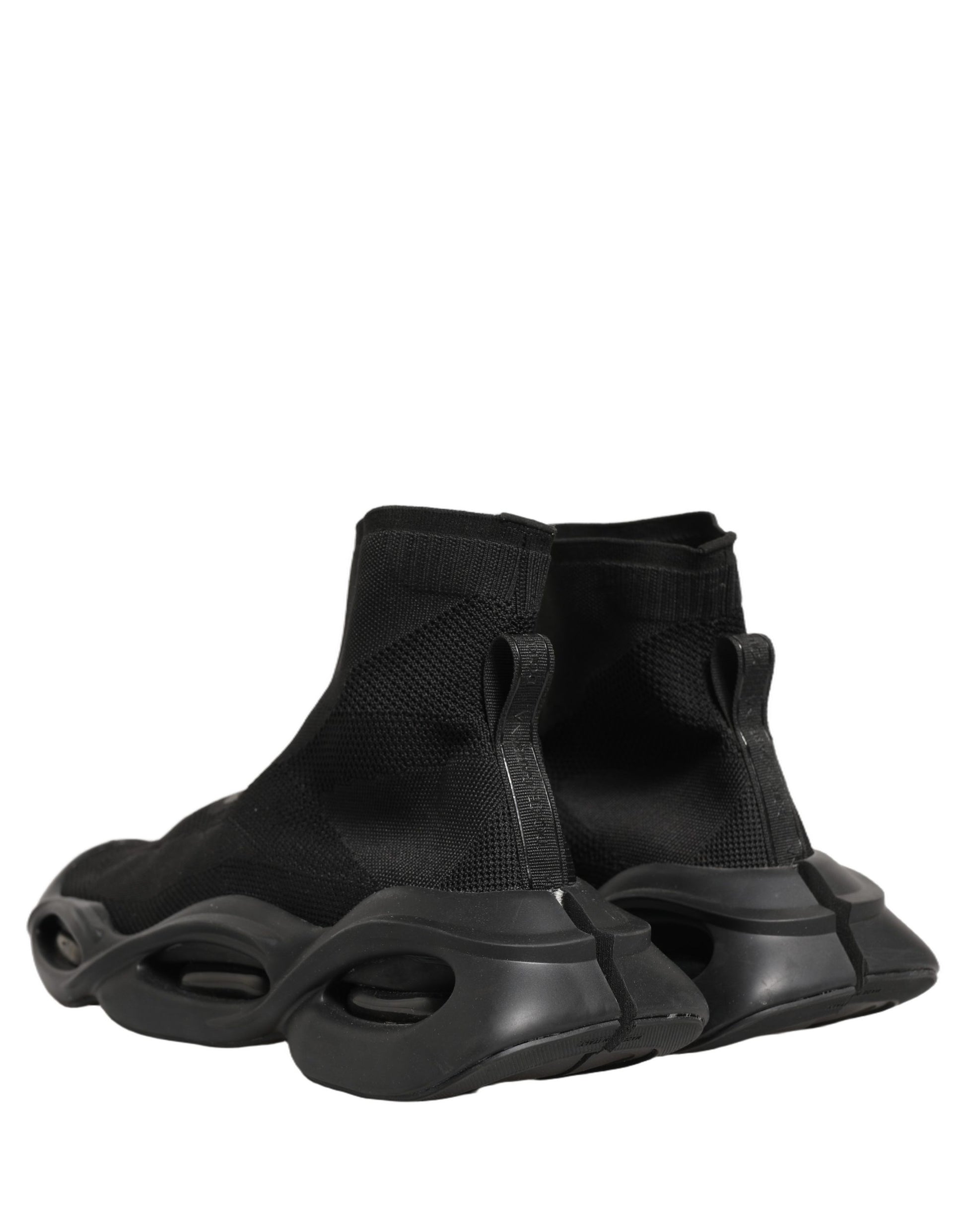 Dolce & Gabbana Black Slip On Wave Socks Men Sneakers
