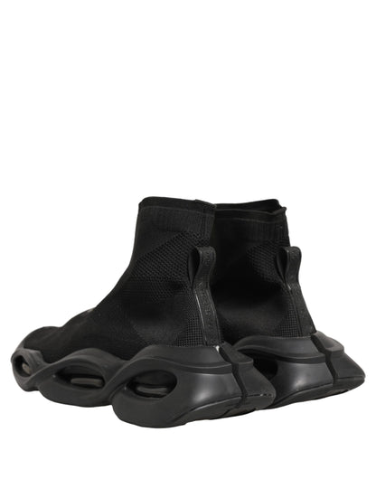 Dolce & Gabbana Black Slip On Wave Socks Men Sneakers