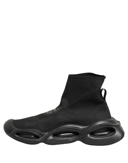 Dolce & Gabbana Black Slip On Wave Socks Men Sneakers