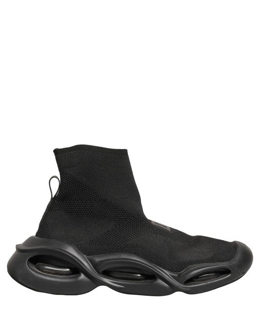 Dolce & Gabbana Black Slip On Wave Socks Men Sneakers